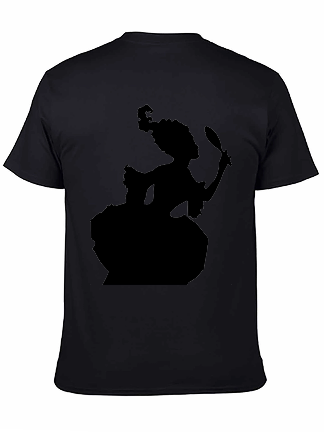 Black Silhouette Rococo Lady T-Shirt - Black view 4