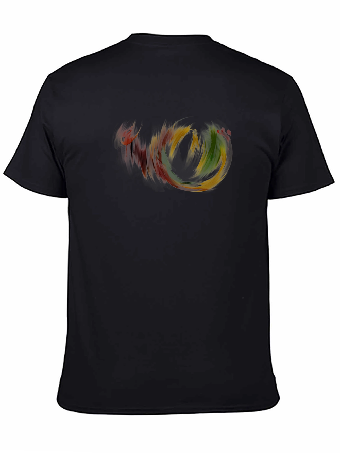 Black Abstract Swirl Graphic Black T-Shirt view 4