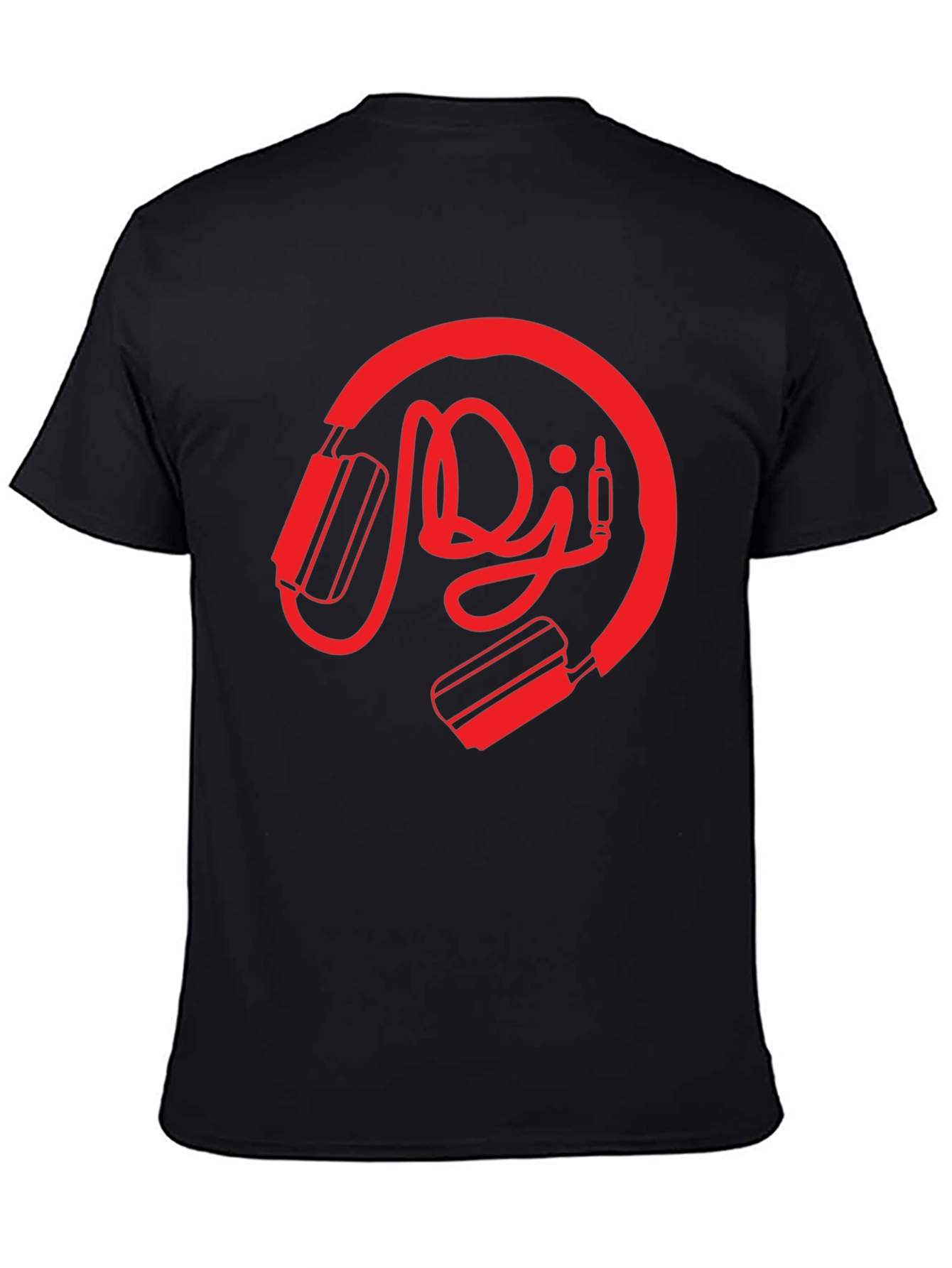 Black DJ Headphones Graphic Tee - Music Lover Shirt view 4