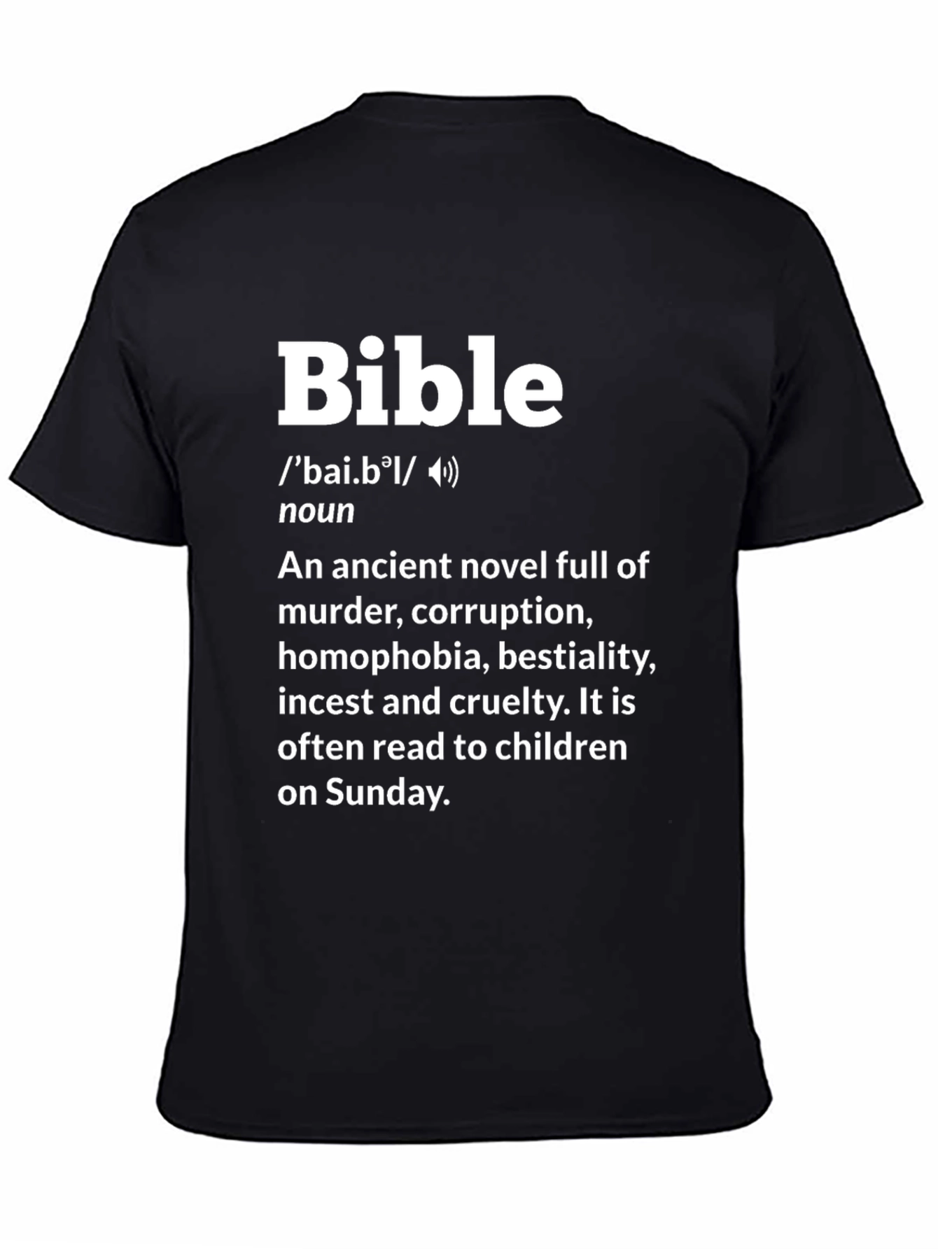 Black Bible Definition T-Shirt - Anti-Religion Novelty Tee view 4