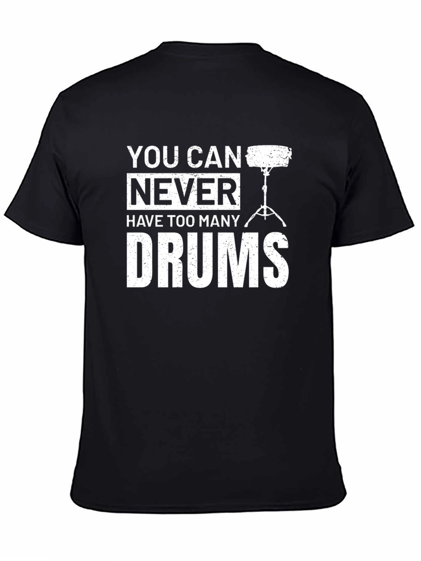 Black Drummer T-Shirt - You Can Never Have Too Many Drums view 4