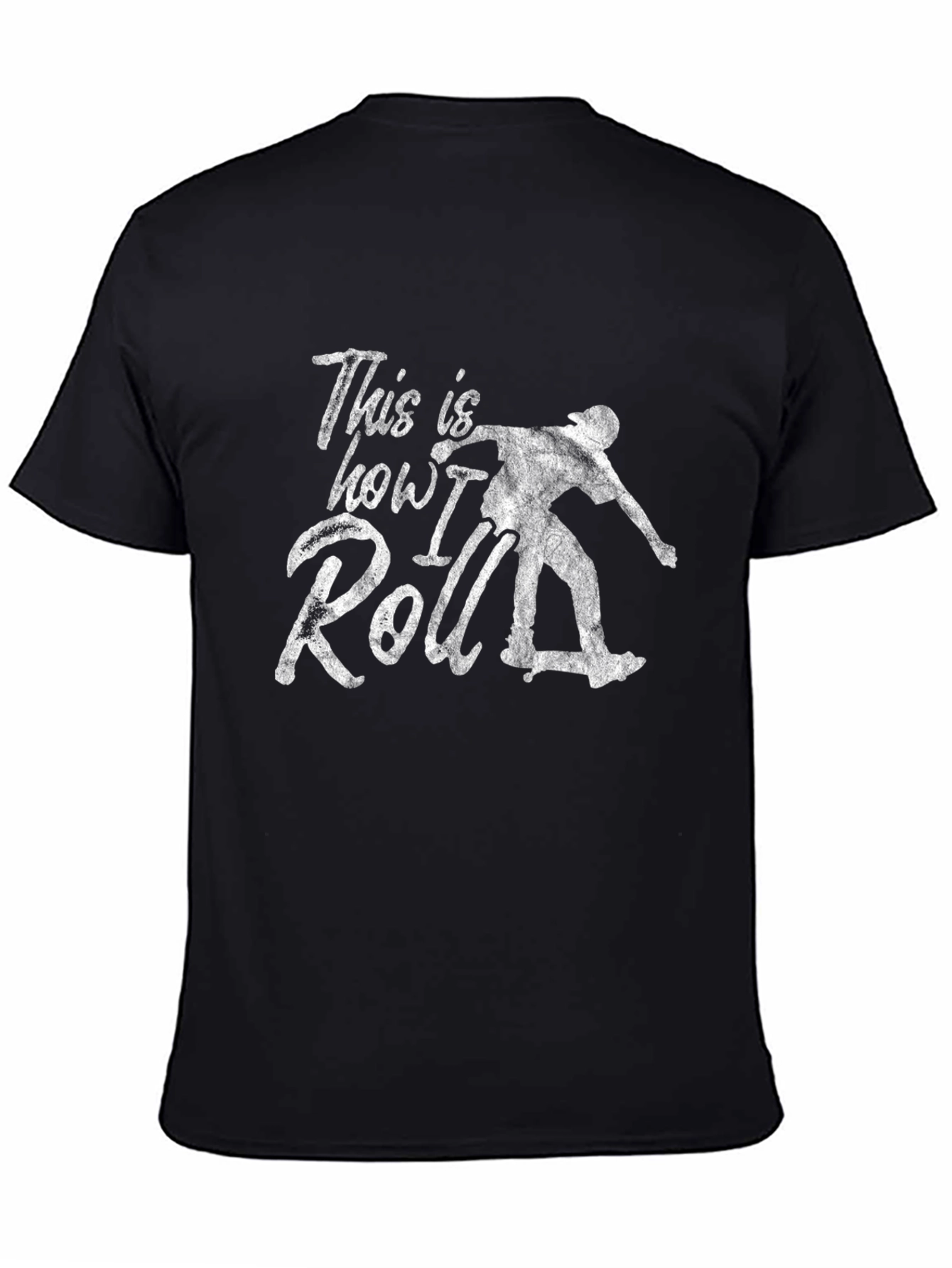 Black This is How I Roll Skateboarder Graphic Tee view 4