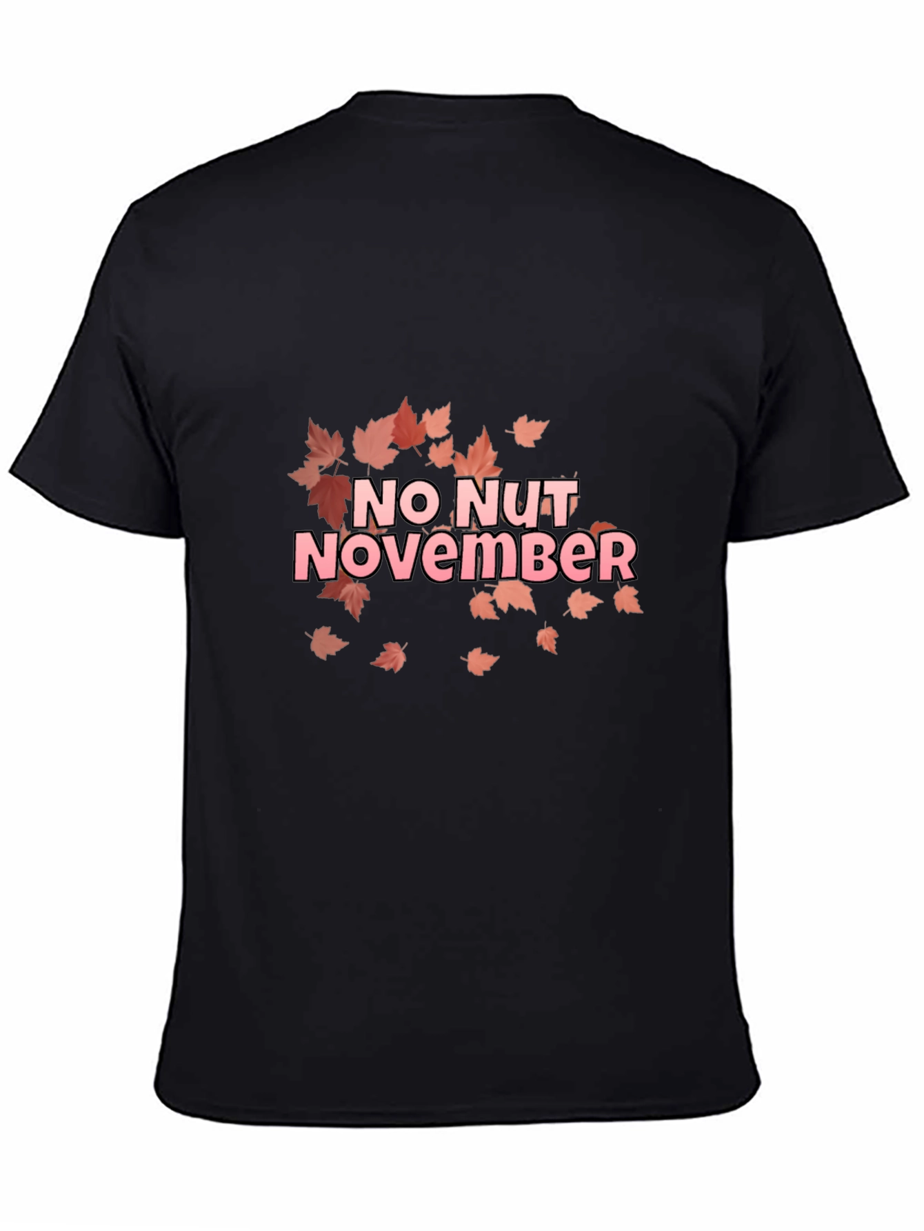 Black No Nut November T-Shirt - Funny Fall Design view 4