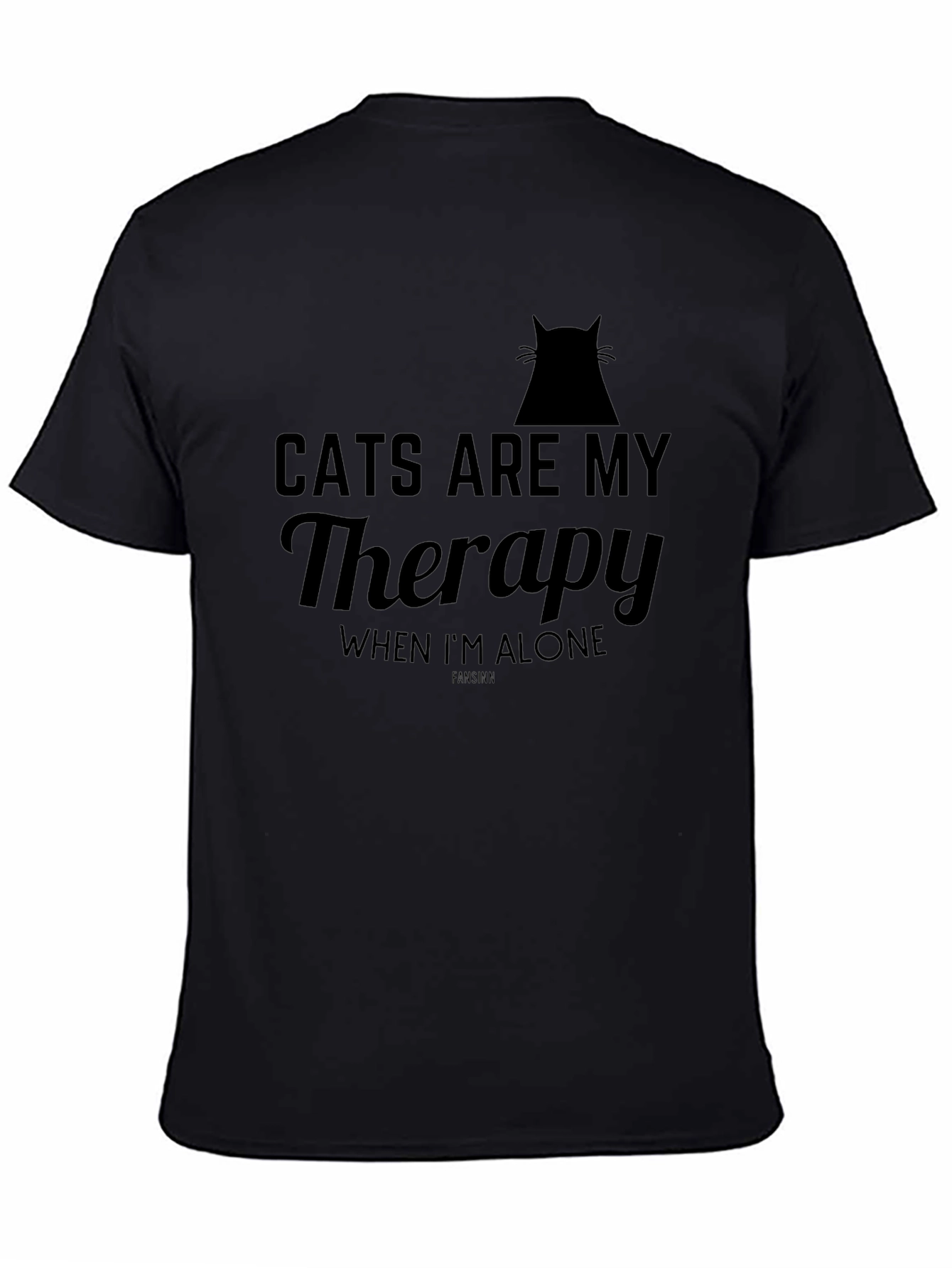 Black Cats Are My Therapy T-Shirt view 4