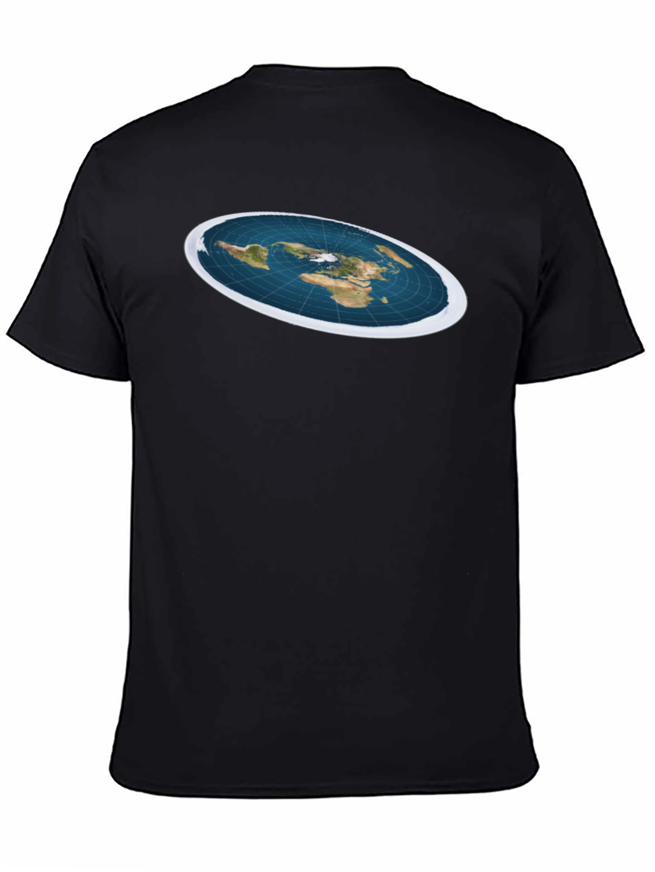 Black Flat Earth T-Shirt - Conspiracy Theory Tee view 4
