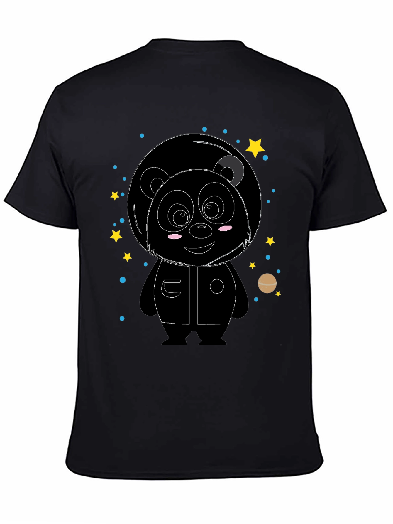Black Astronaut Panda Graphic Tee - Space Adventure view 4