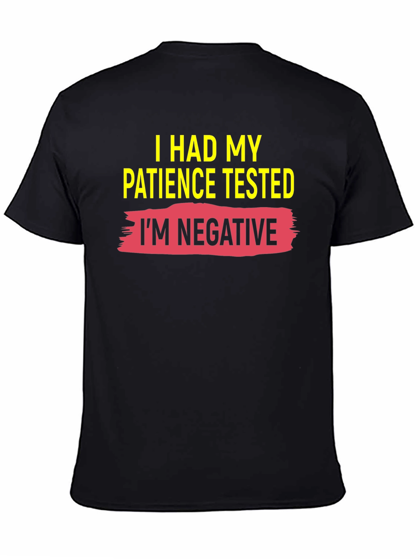 Black Humorous Patience Tested Black T-Shirt view 4