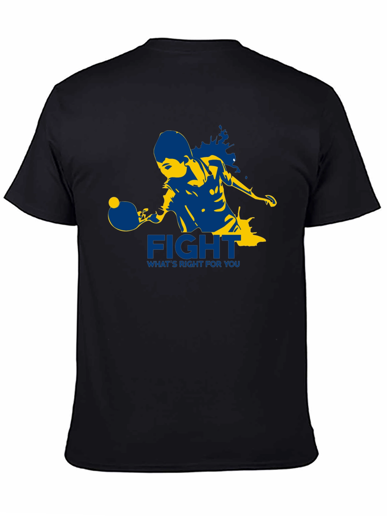 Black Fight For You T-Shirt | Table Tennis Graphic Tee view 4