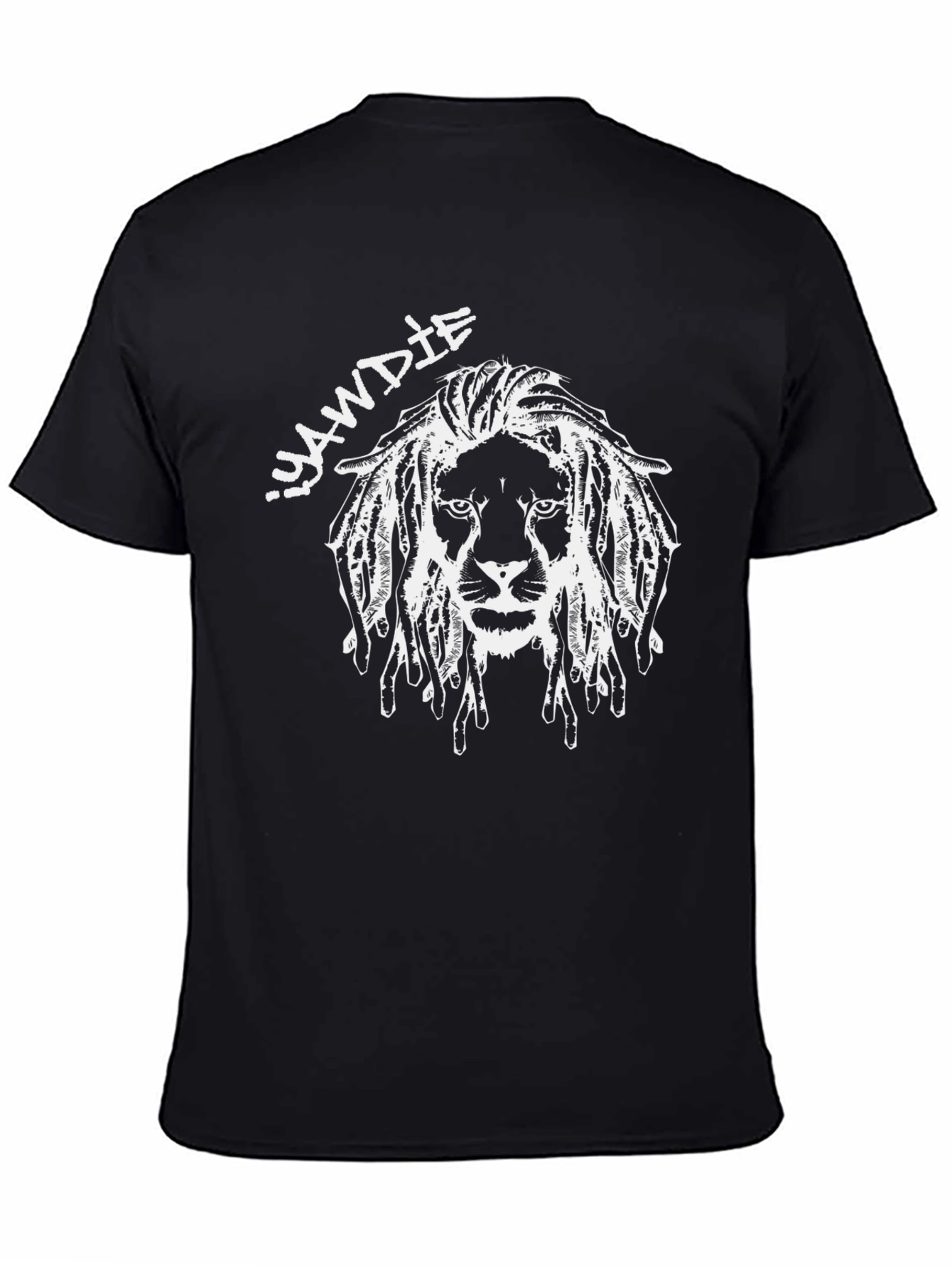 Black Iyawdie Lion Graphic Tee - Black Cotton Blend view 4