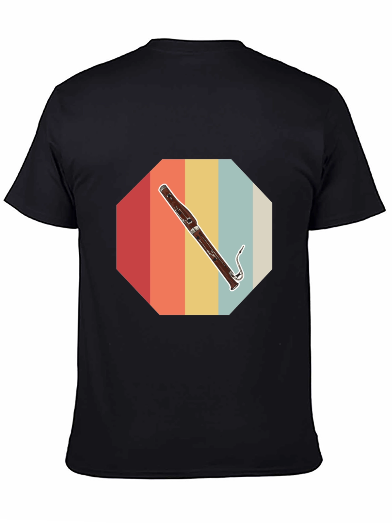 Black Bassoon Retro Octagon T-Shirt view 4