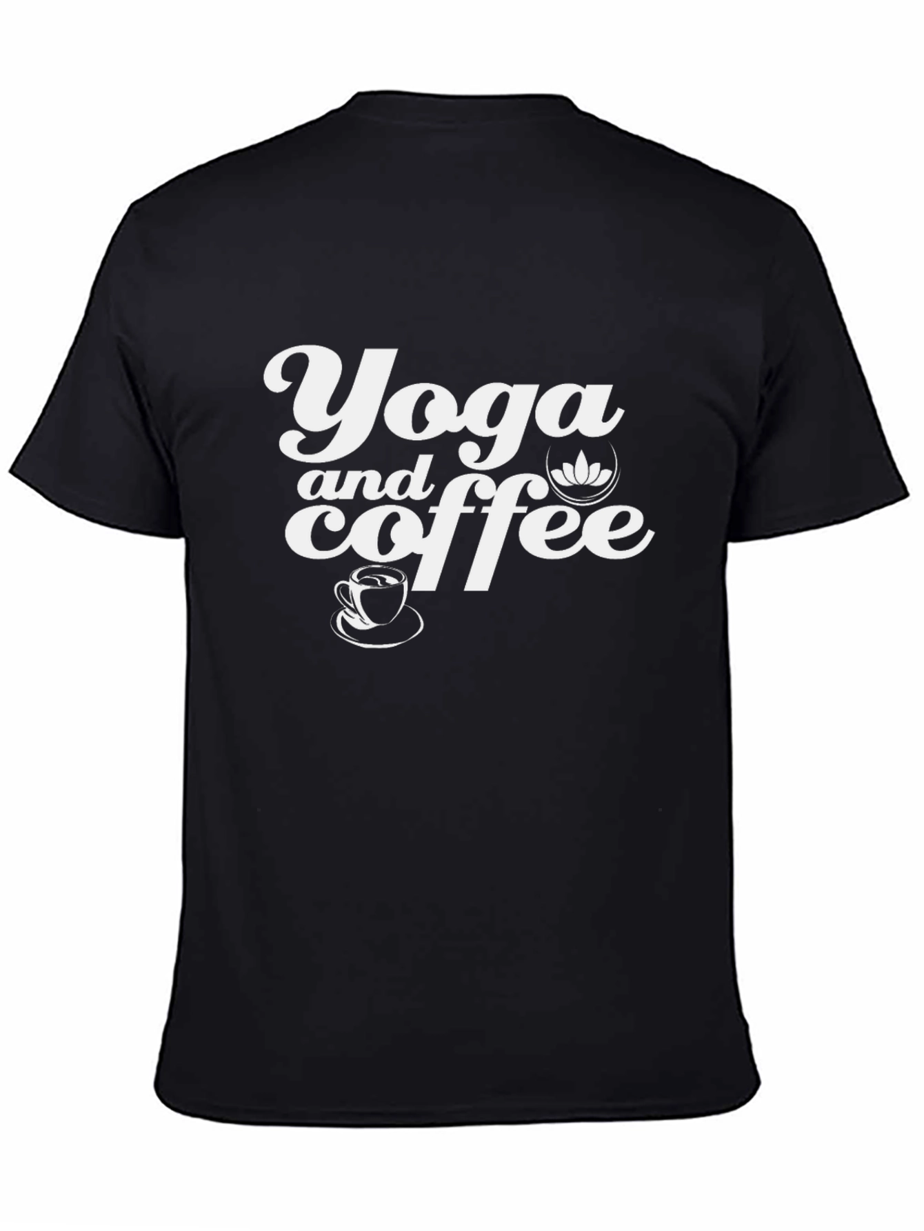 Black Yoga and Coffee Graphic T-Shirt - Black view 4