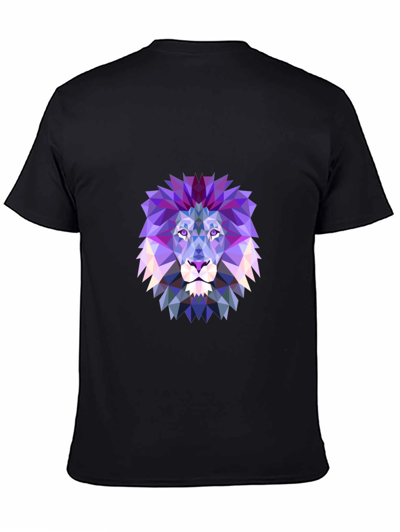 Black Geometric Lion Graphic T-Shirt view 4