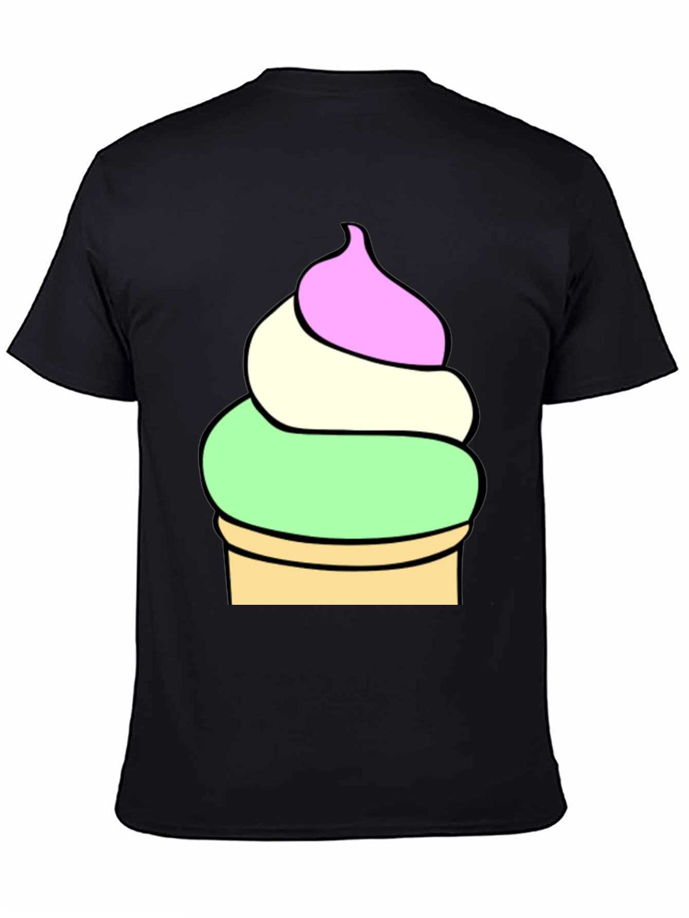 Black Ice Cream Cone Graphic Tee - Soft Cotton Blend view 4