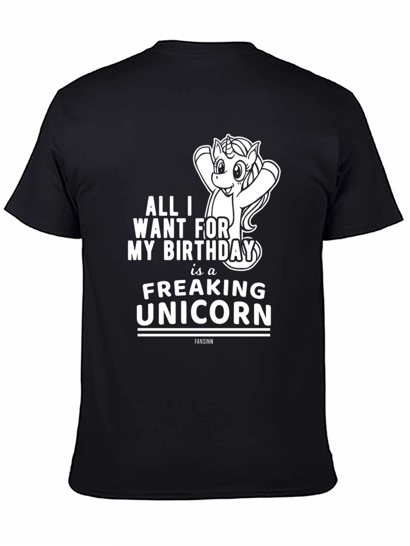 Black Funny Unicorn Birthday Gift Tee view 4