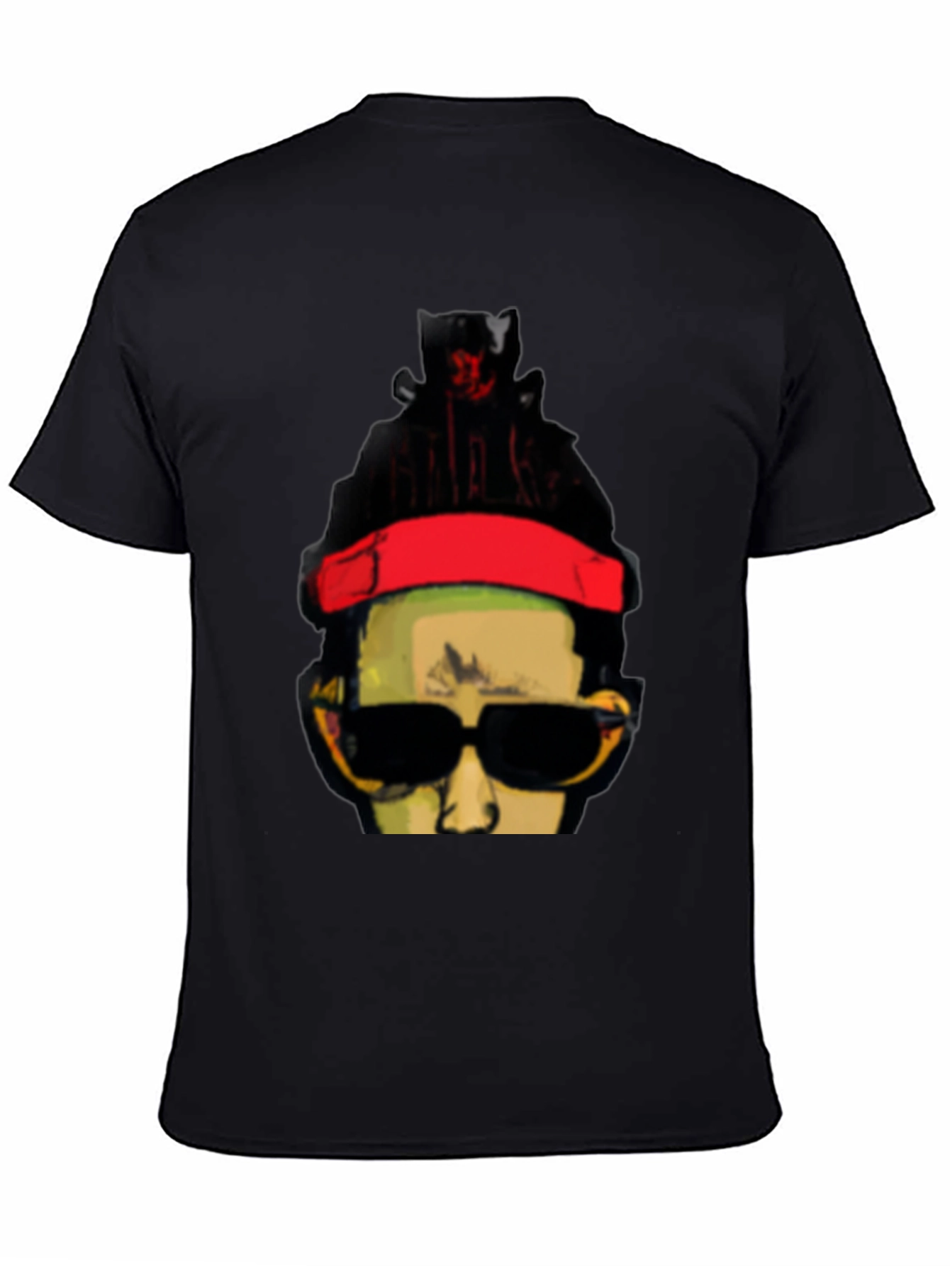 Black Cool Graphic Print Black T-Shirt view 4