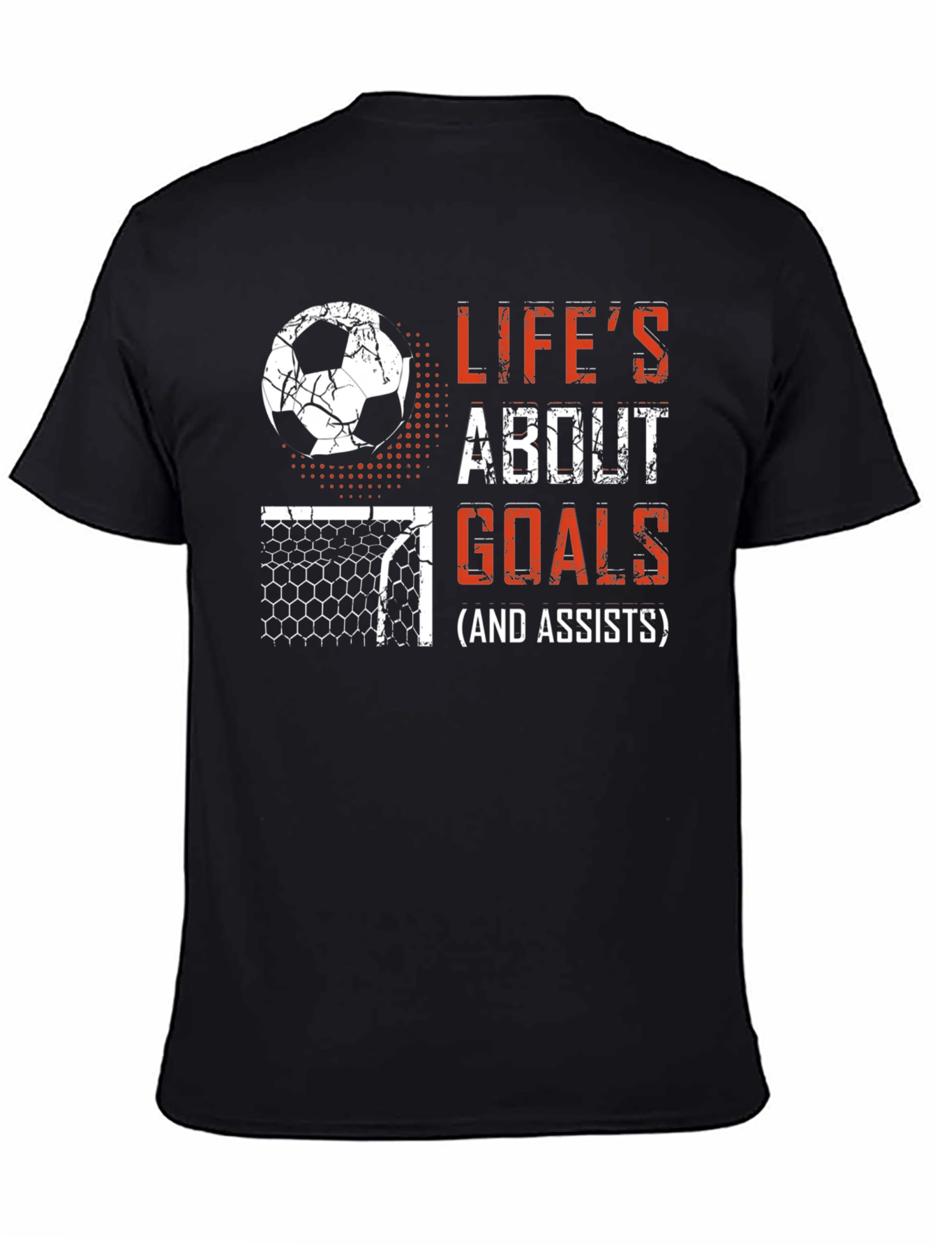 Black Life's About Goals Soccer T-Shirt view 4
