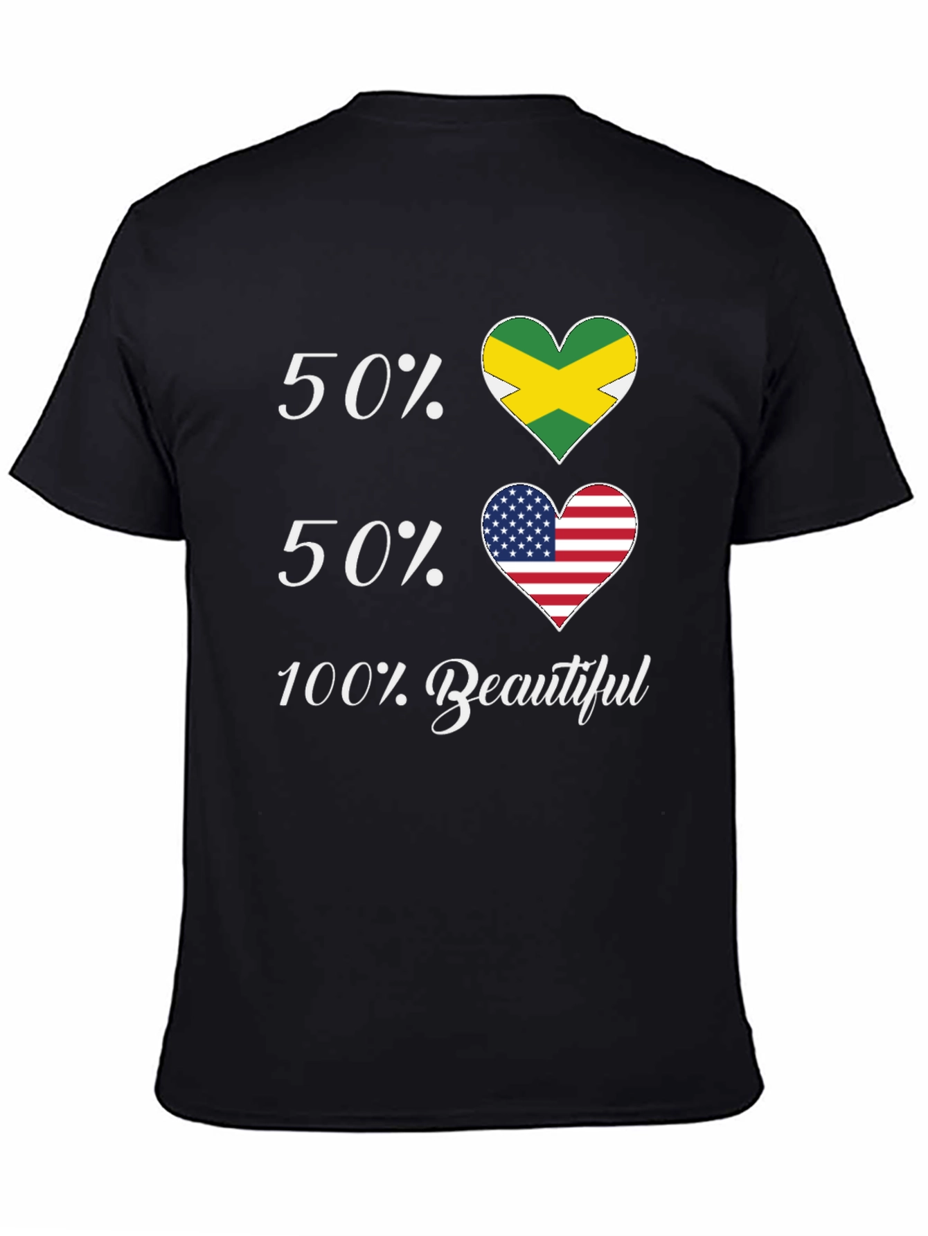Jamaican American Pride T-Shirt - 50/50 Flags - 4