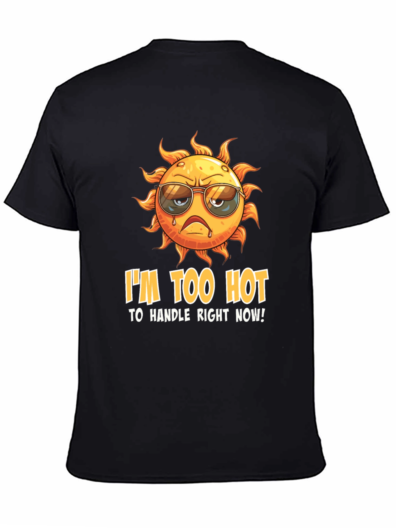 Black I'm Too Hot to Handle Funny Graphic Tee view 4