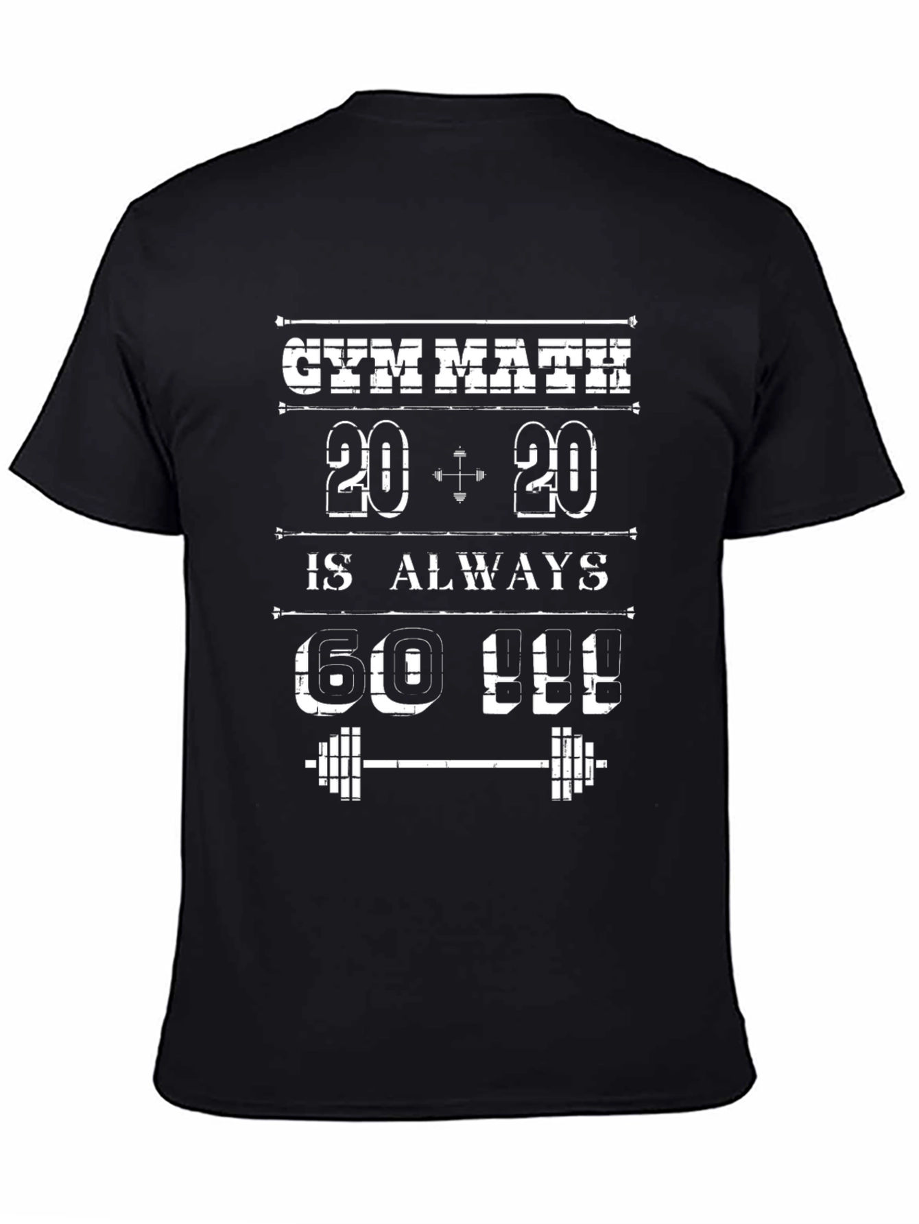 Black Gym Math T-Shirt - Funny Workout Tee view 4