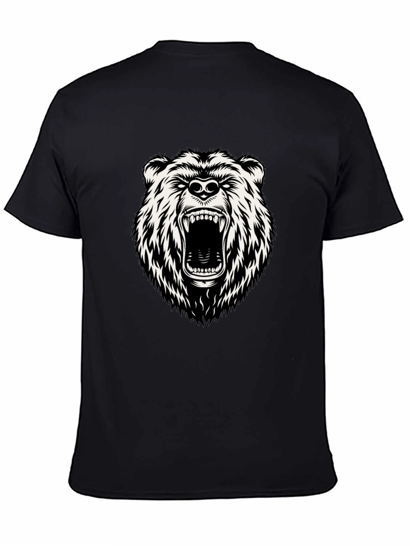 Black Men's Black Bear Graphic T-Shirt view 4