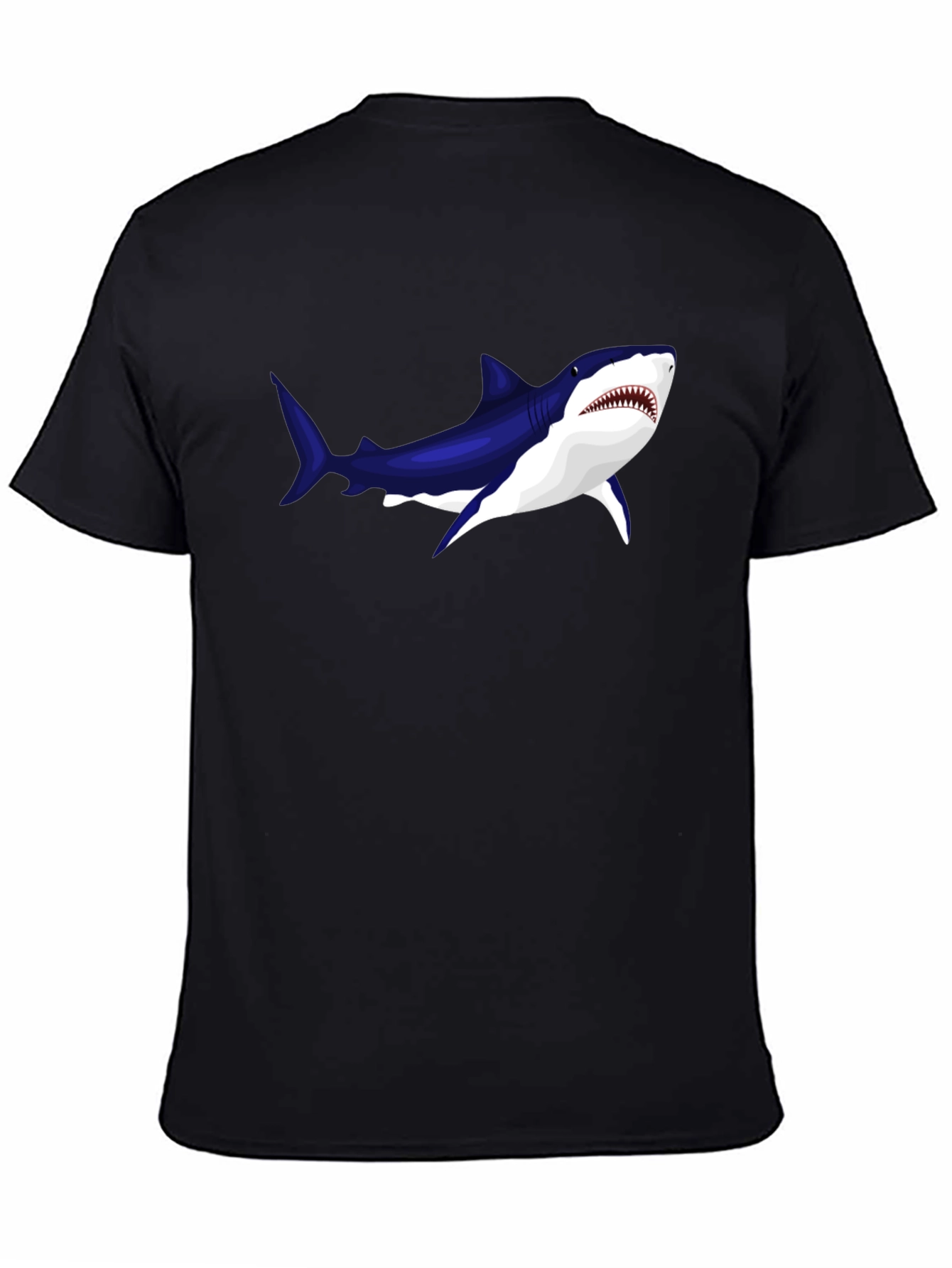 Black Cool Shark Graphic Black T-Shirt view 4