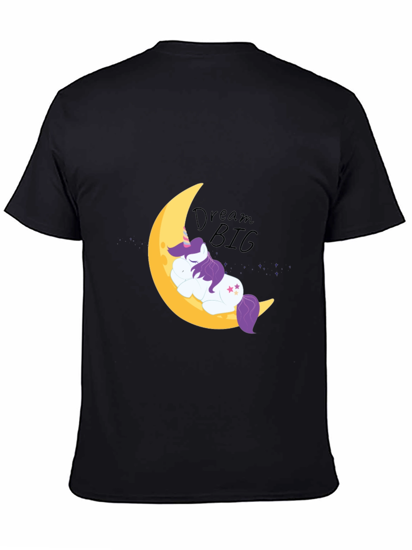 Black Dream Big Unicorn Tee - Soft Cotton Comfort view 4
