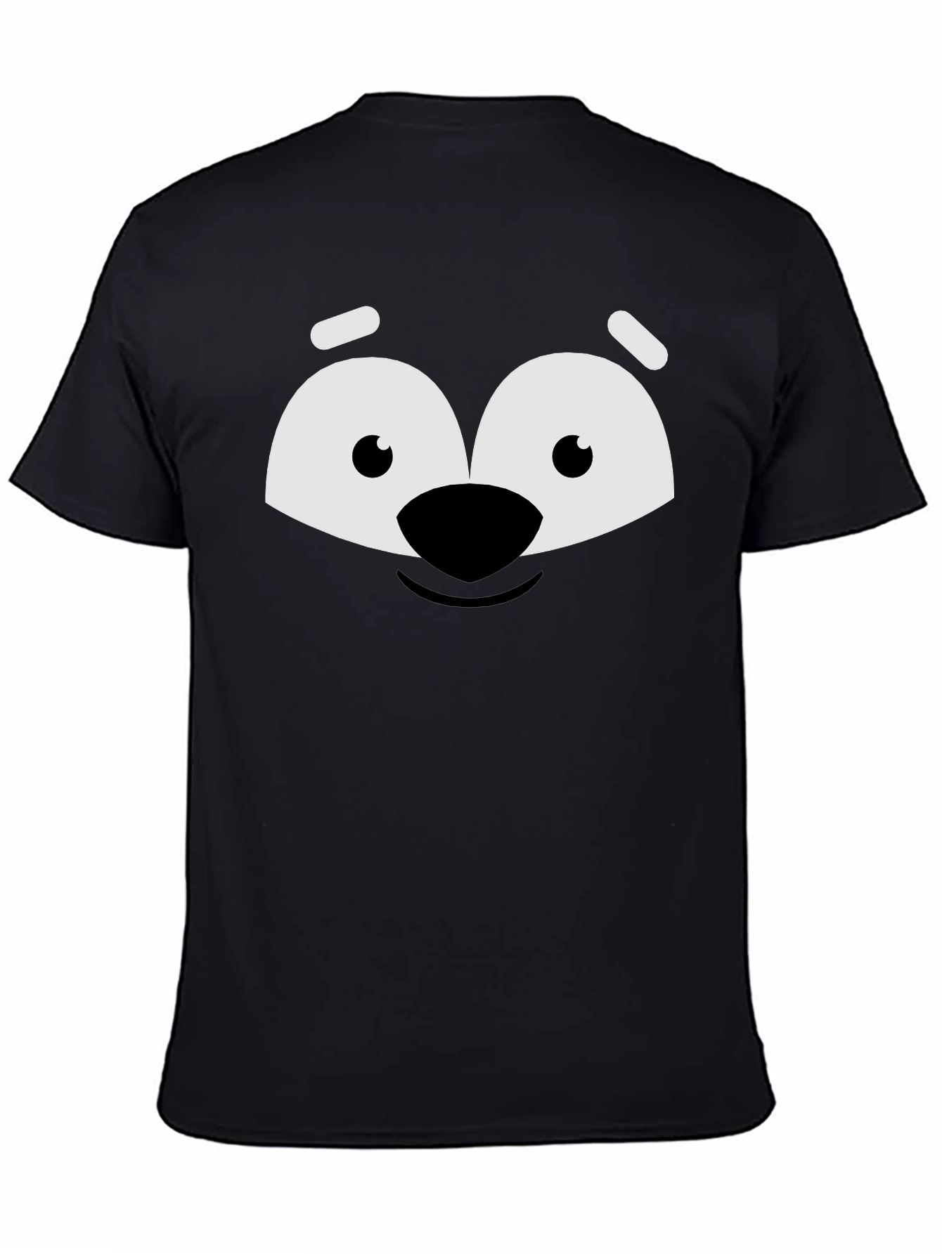 Black Cartoon Face Graphic Tee - Black Unisex Shirt view 4