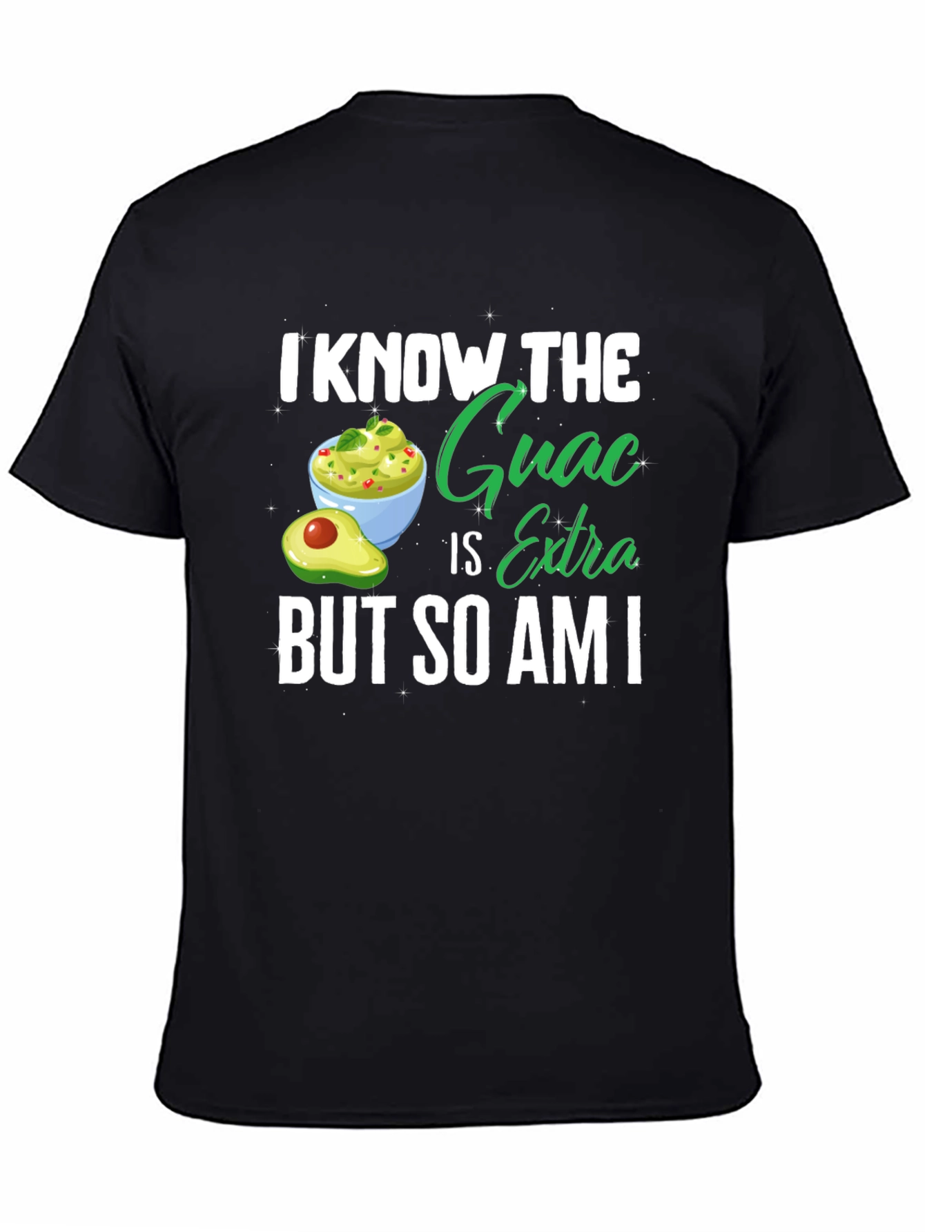 Black Guac Is Extra Tee - Avocado Lover's Shirt view 4