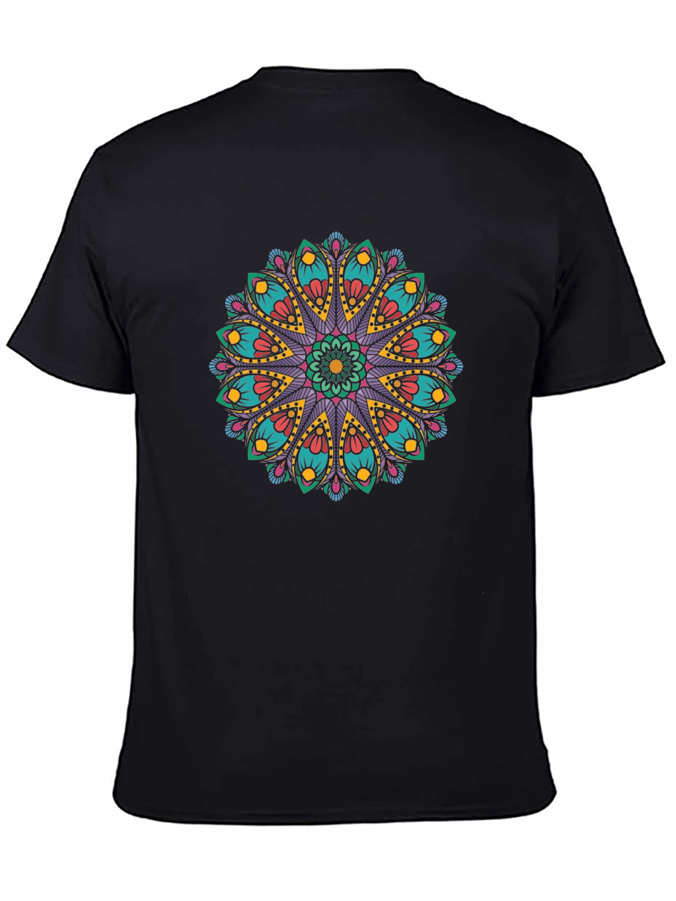 Black Mandala Graphic Print Black T-Shirt view 4