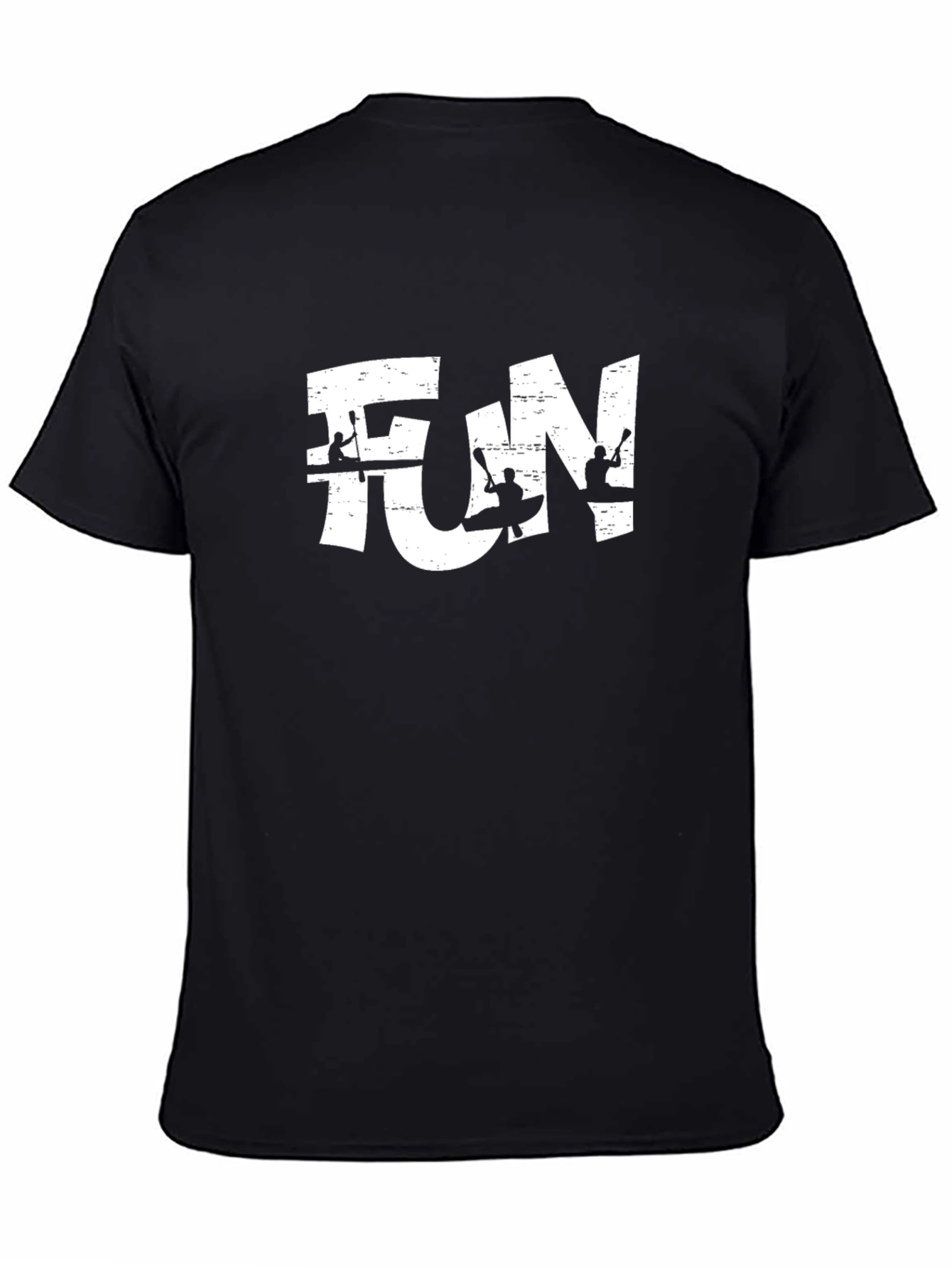 Black Fun Kayak T-Shirt - Black Crew Neck Tee view 4