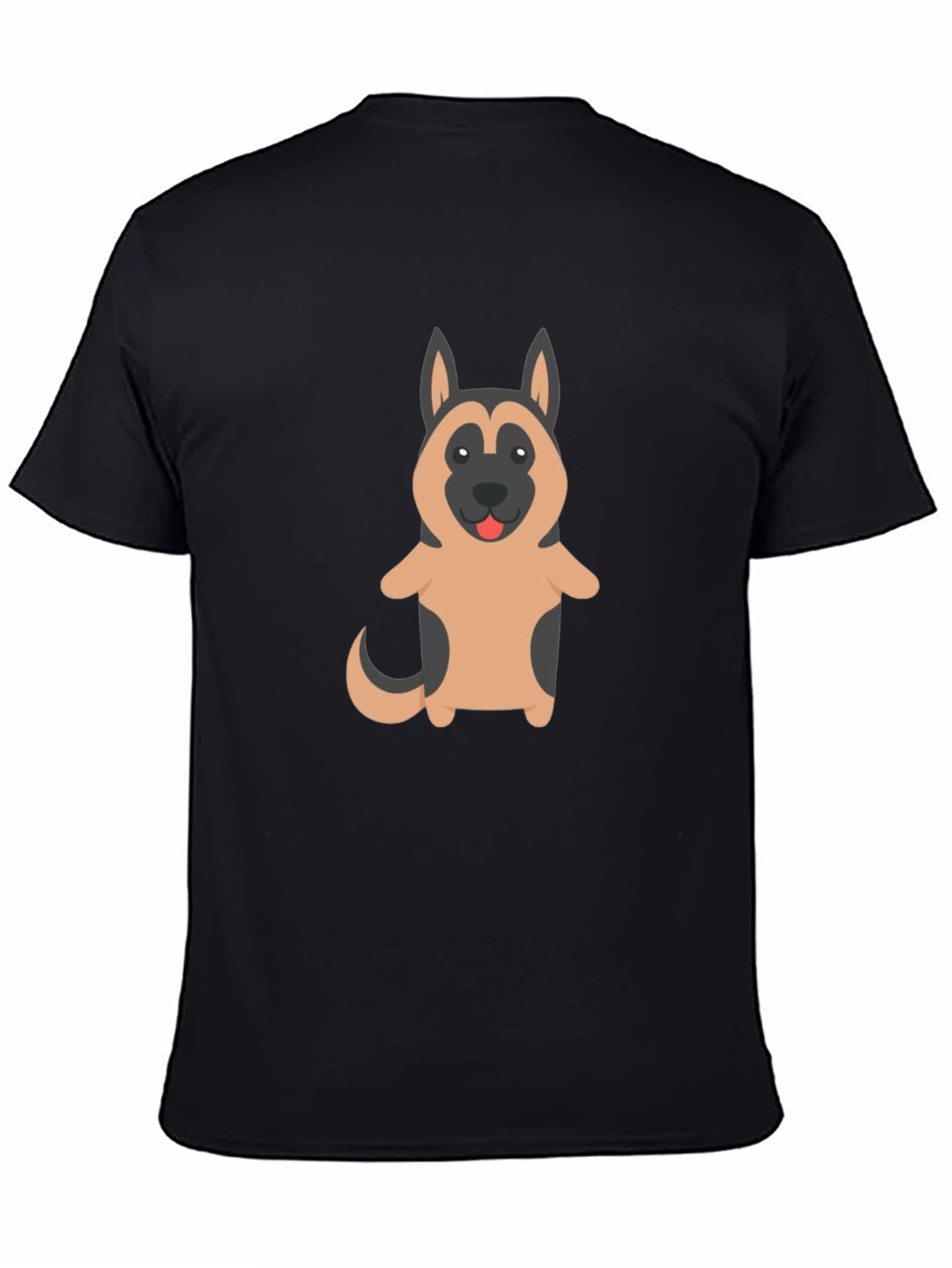 Black German Shepherd Dog Cartoon Graphic T-Shirt view 4
