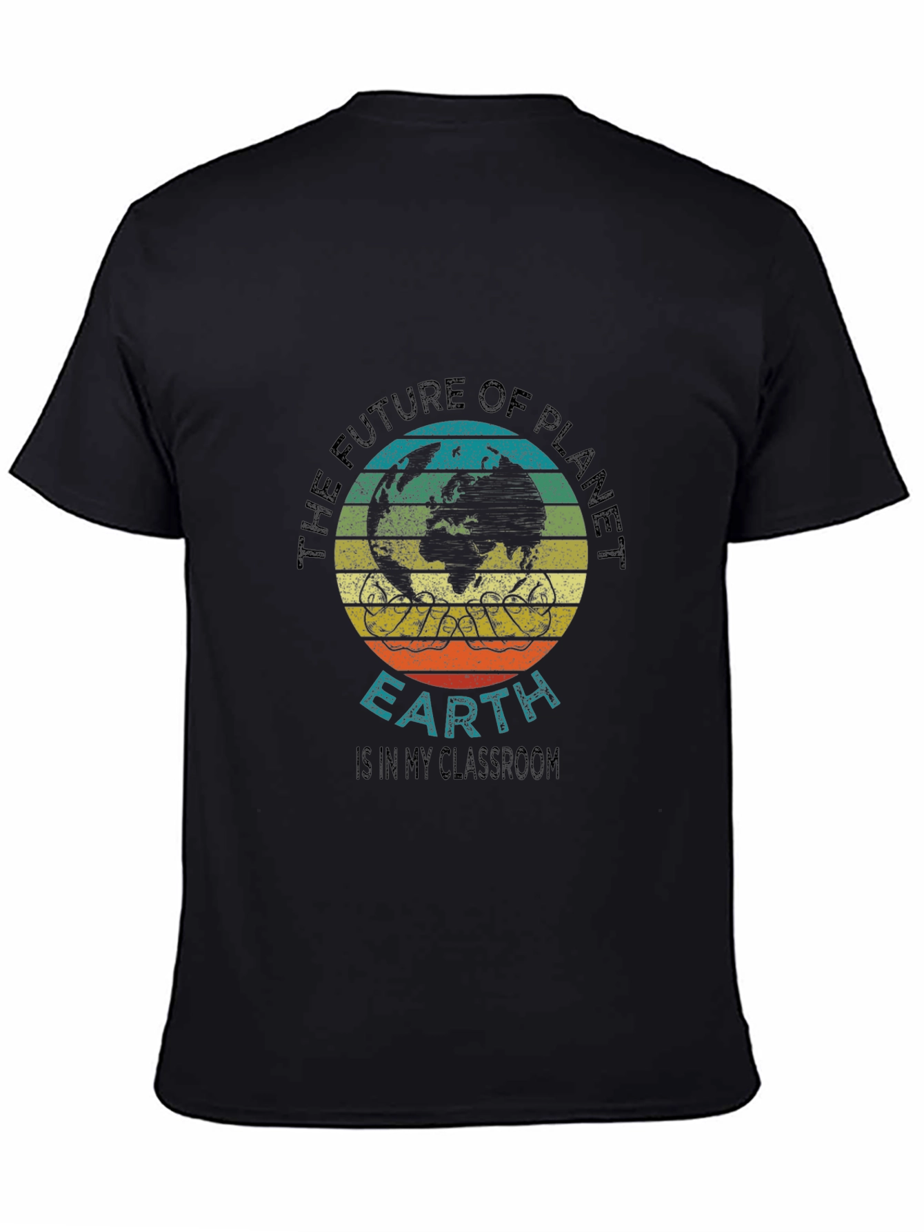 Black Planet Earth Classroom T-Shirt view 4