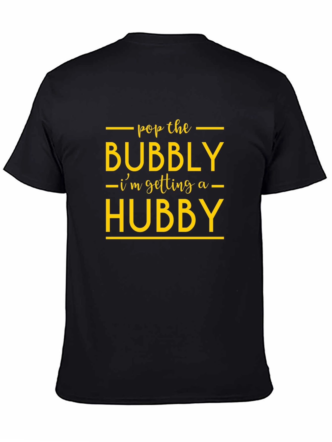 Black Pop the Bubbly Hubby Graphic Tee - Black Cotton view 4
