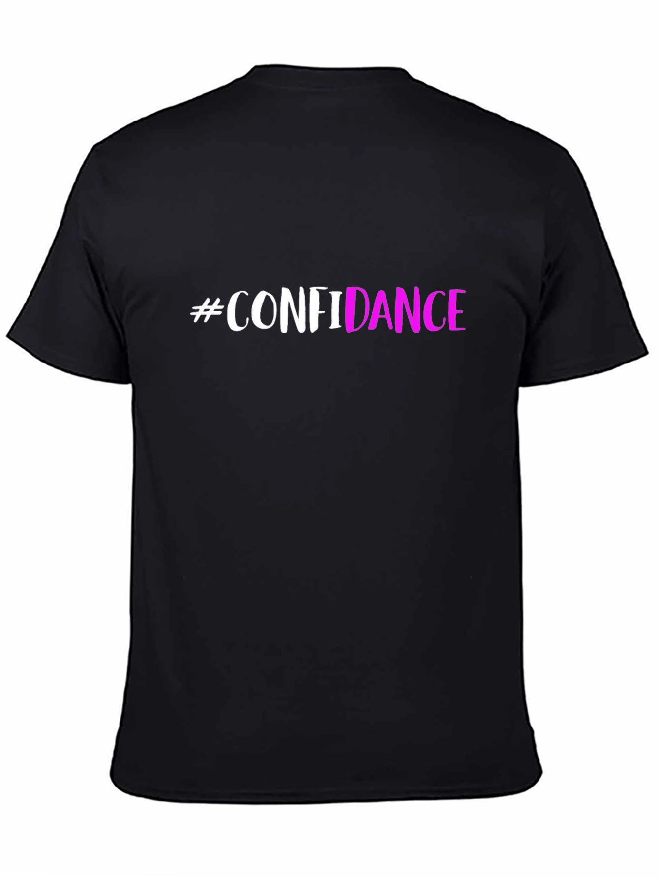 Black #Confidance Black Graphic T-Shirt view 4