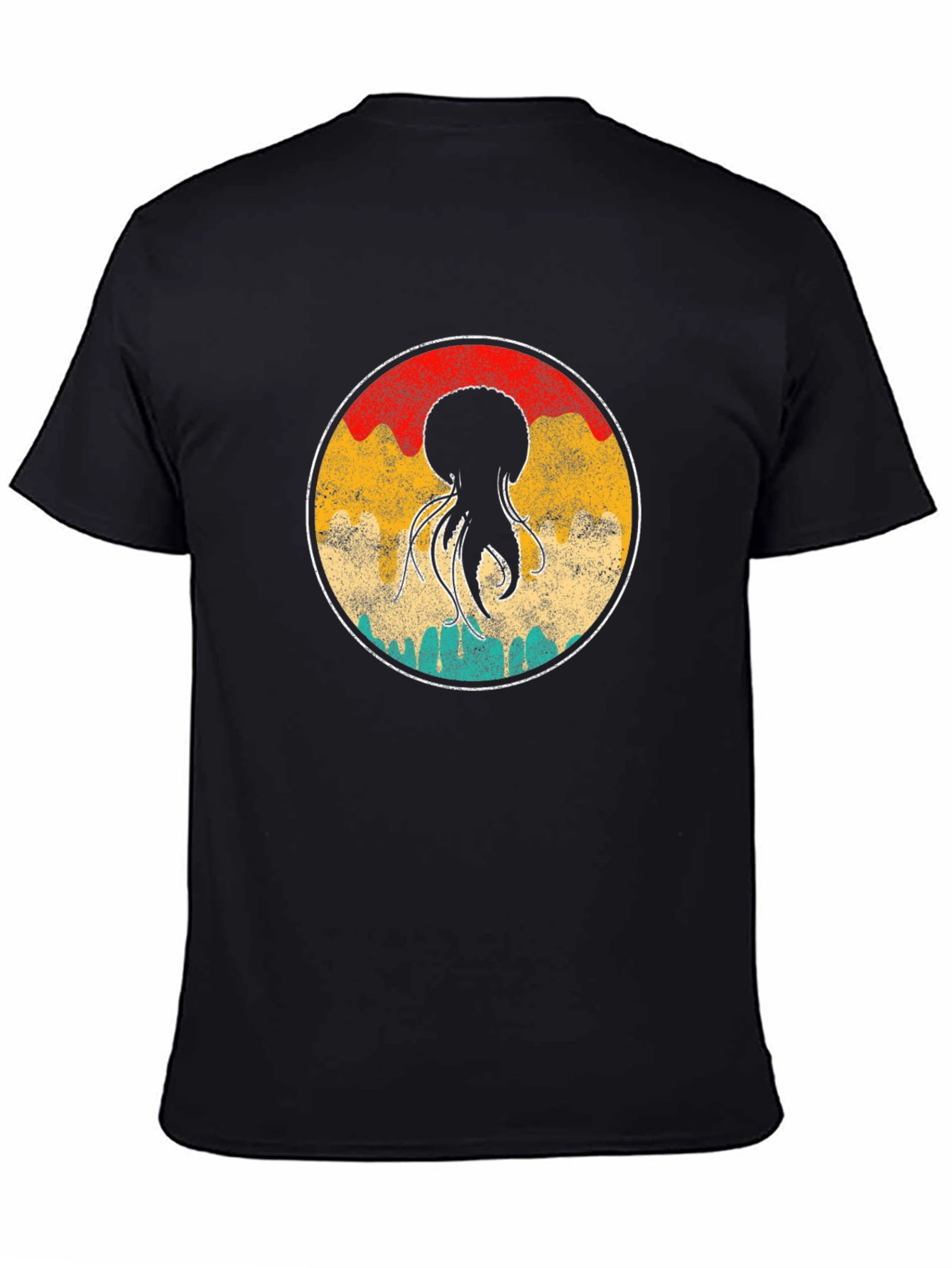 Black Retro Jellyfish Graphic T-Shirt view 4