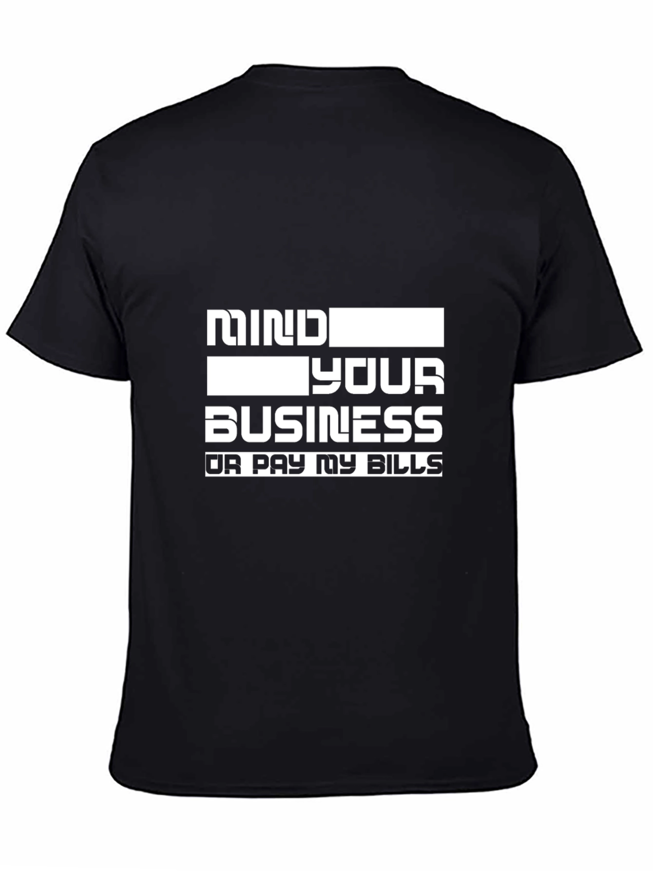 Black Mind Your Business Slogan Graphic Tee - Black view 4