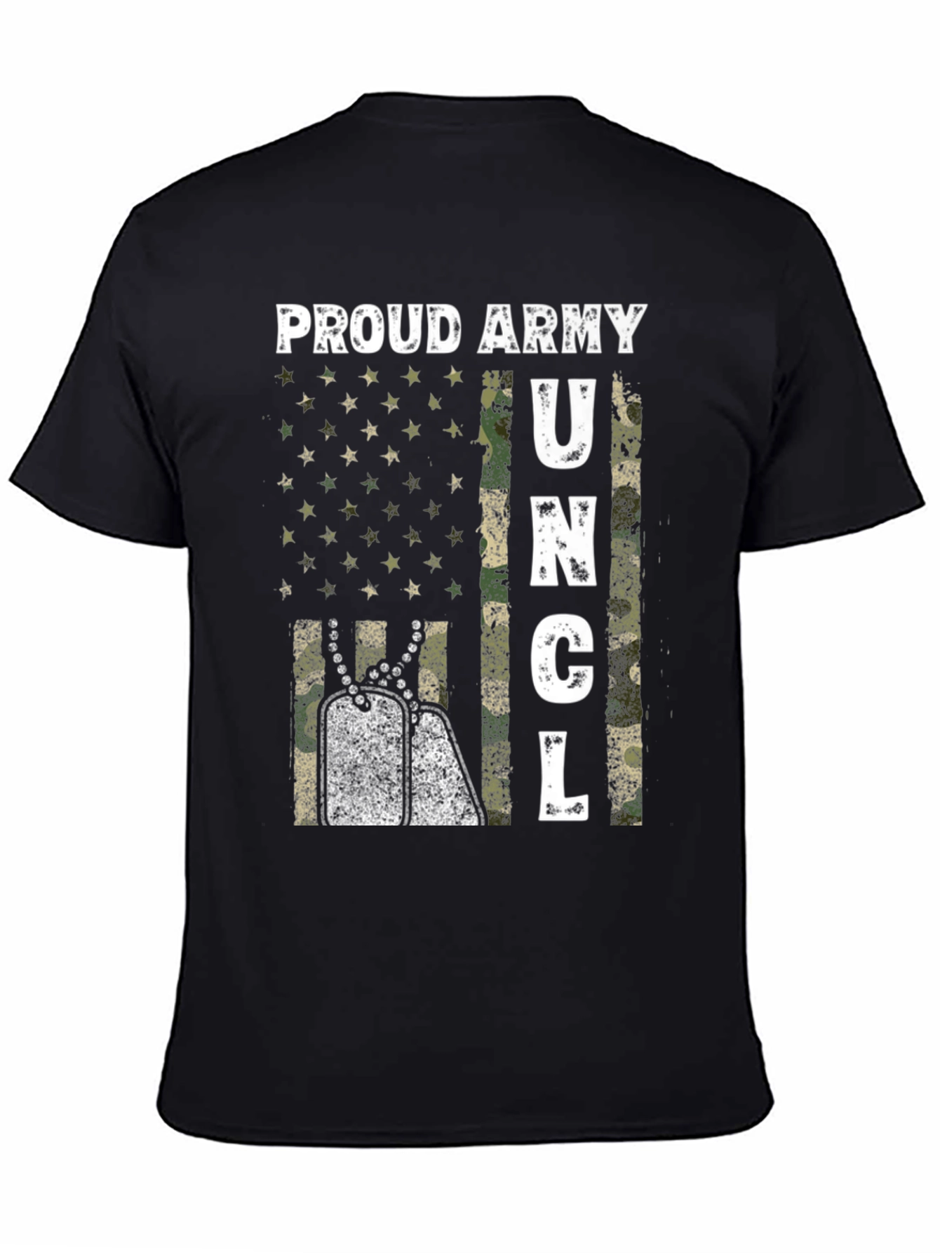 Black Proud Army Uncle Graphic T-Shirt view 4