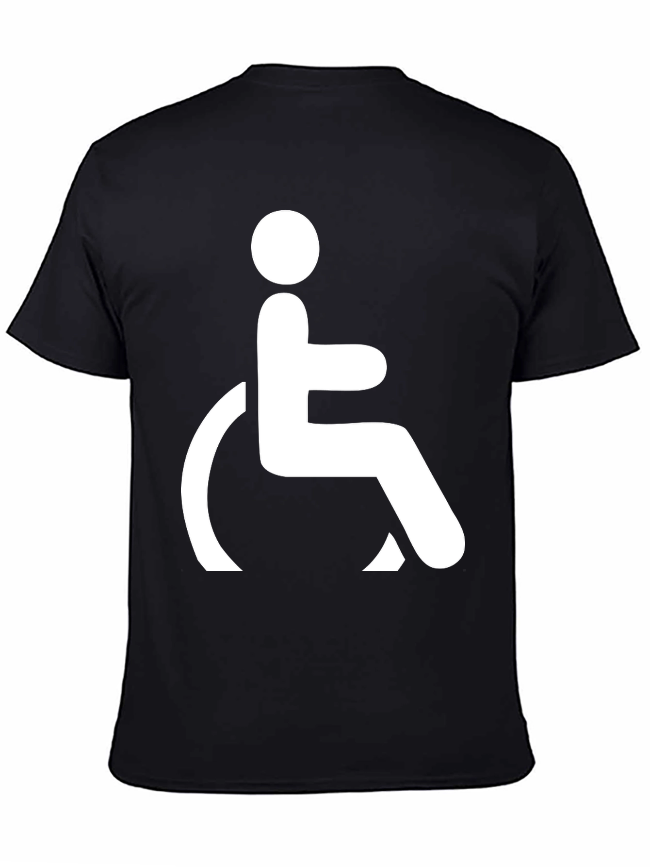 Black Black T-Shirt with Wheelchair Symbol view 4