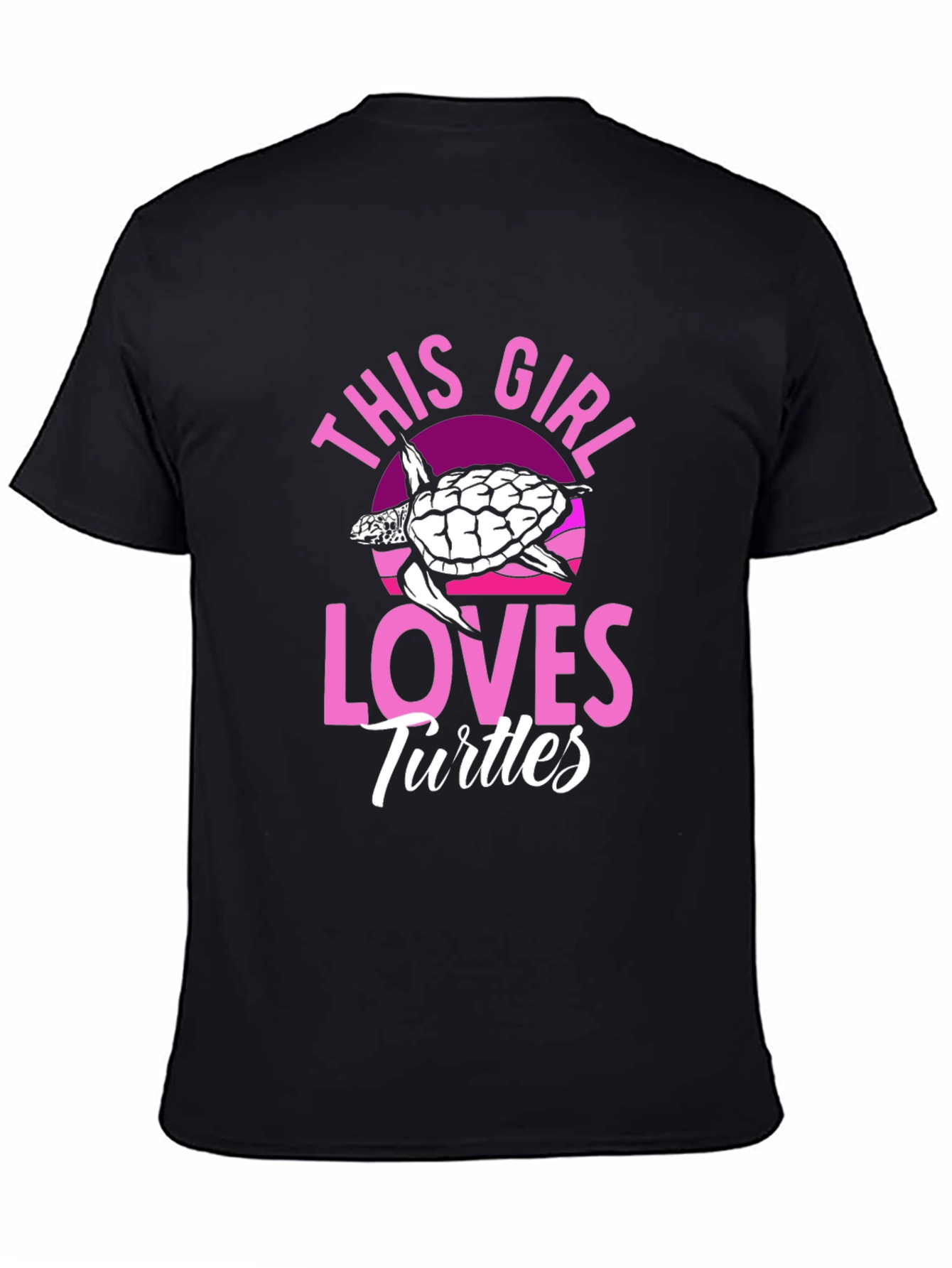 Black This Girl Loves Turtles T-Shirt - Black view 4