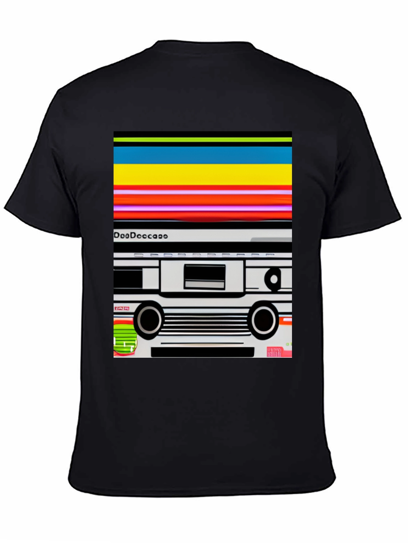 Black Retro Cassette Tape Graphic Tee - Black view 4