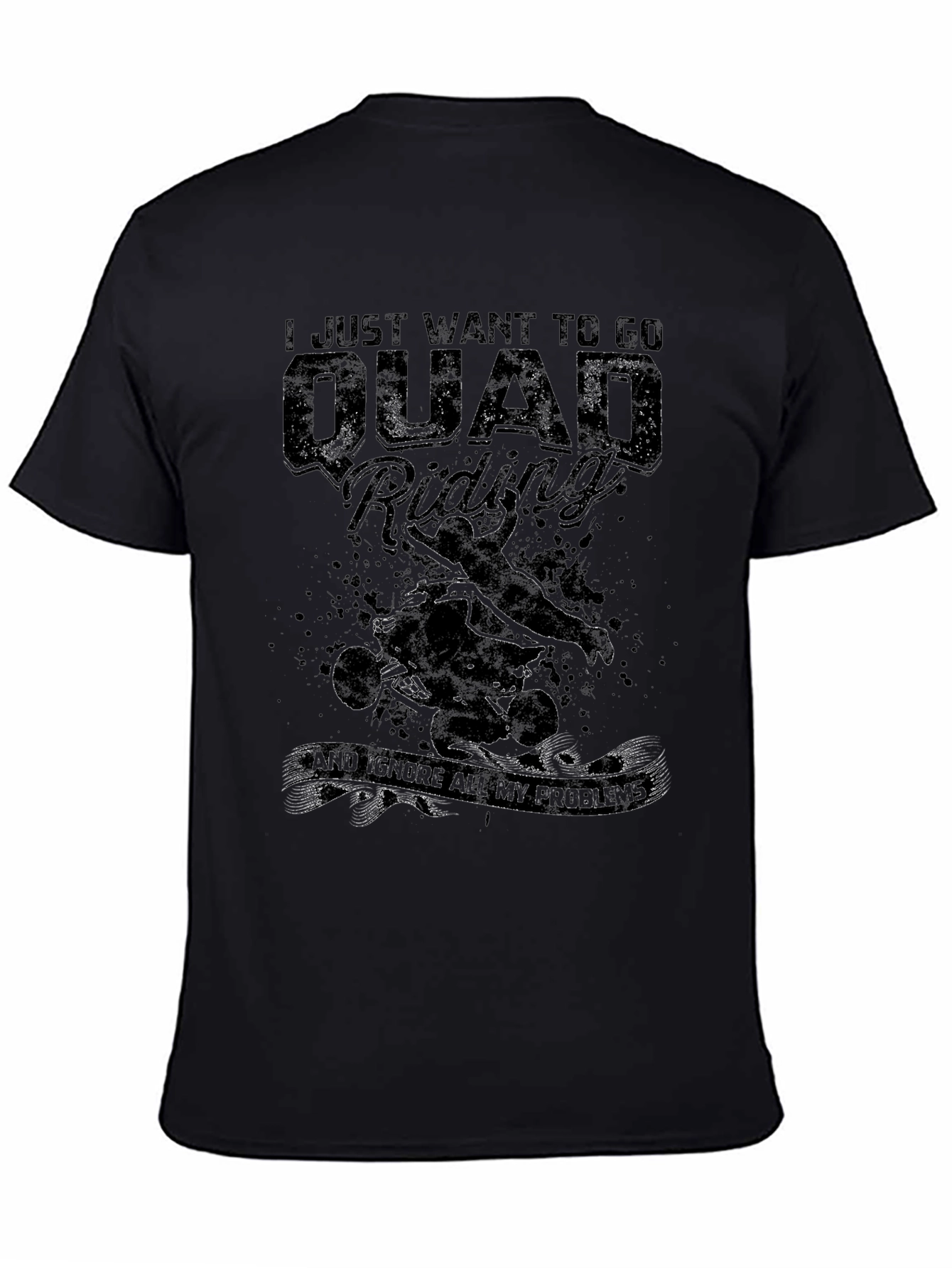 Black Quad Riding T-Shirt - Off-Road Adventure Tee view 4