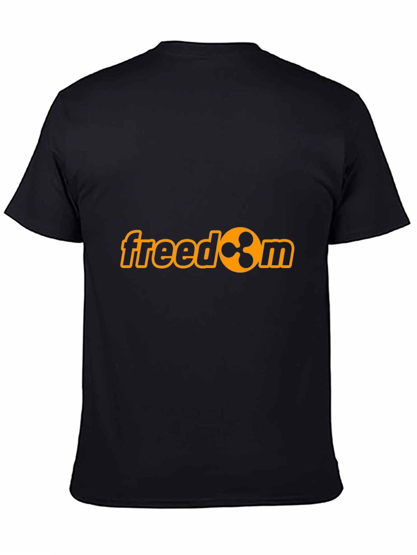 Black Freedom Ripple Cryptocurrency Graphic T-Shirt view 4