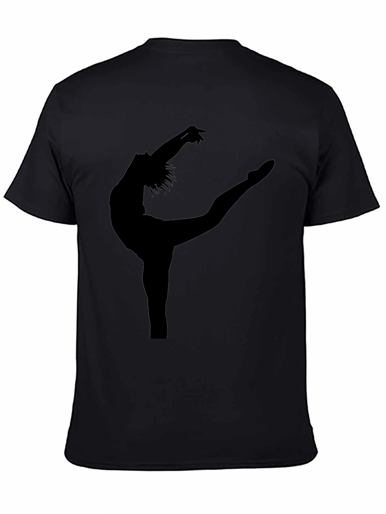 Black Ballet Dancer Silhouette Black T-Shirt view 4
