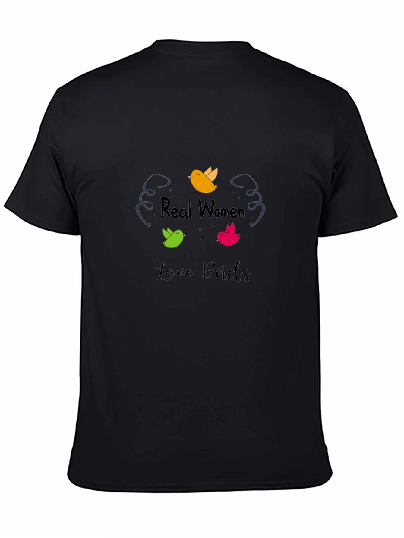 Black Real Women Love Birds Graphic T-Shirt view 4