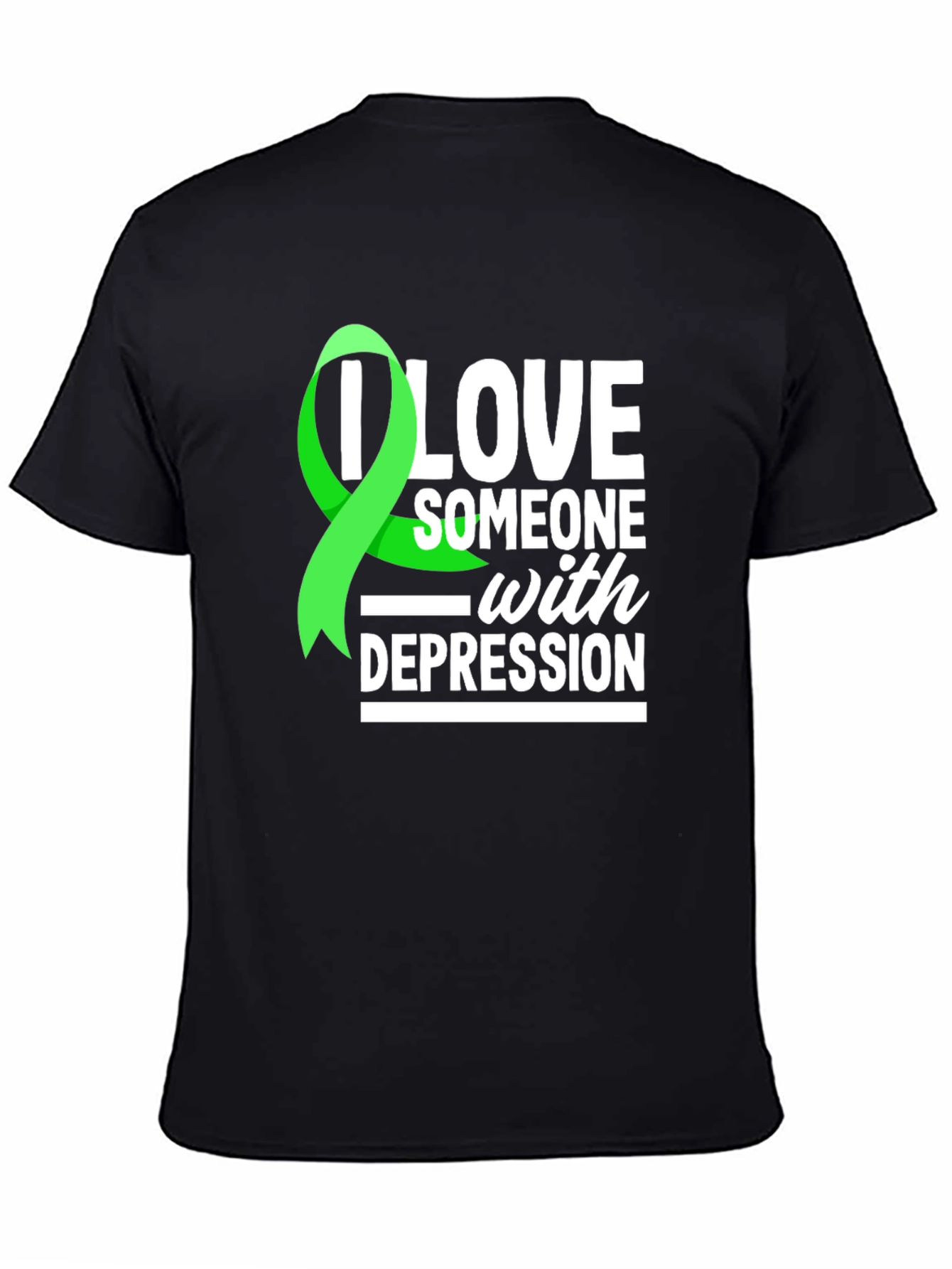 Black I Love Someone With Depression Awareness T-Shirt view 4