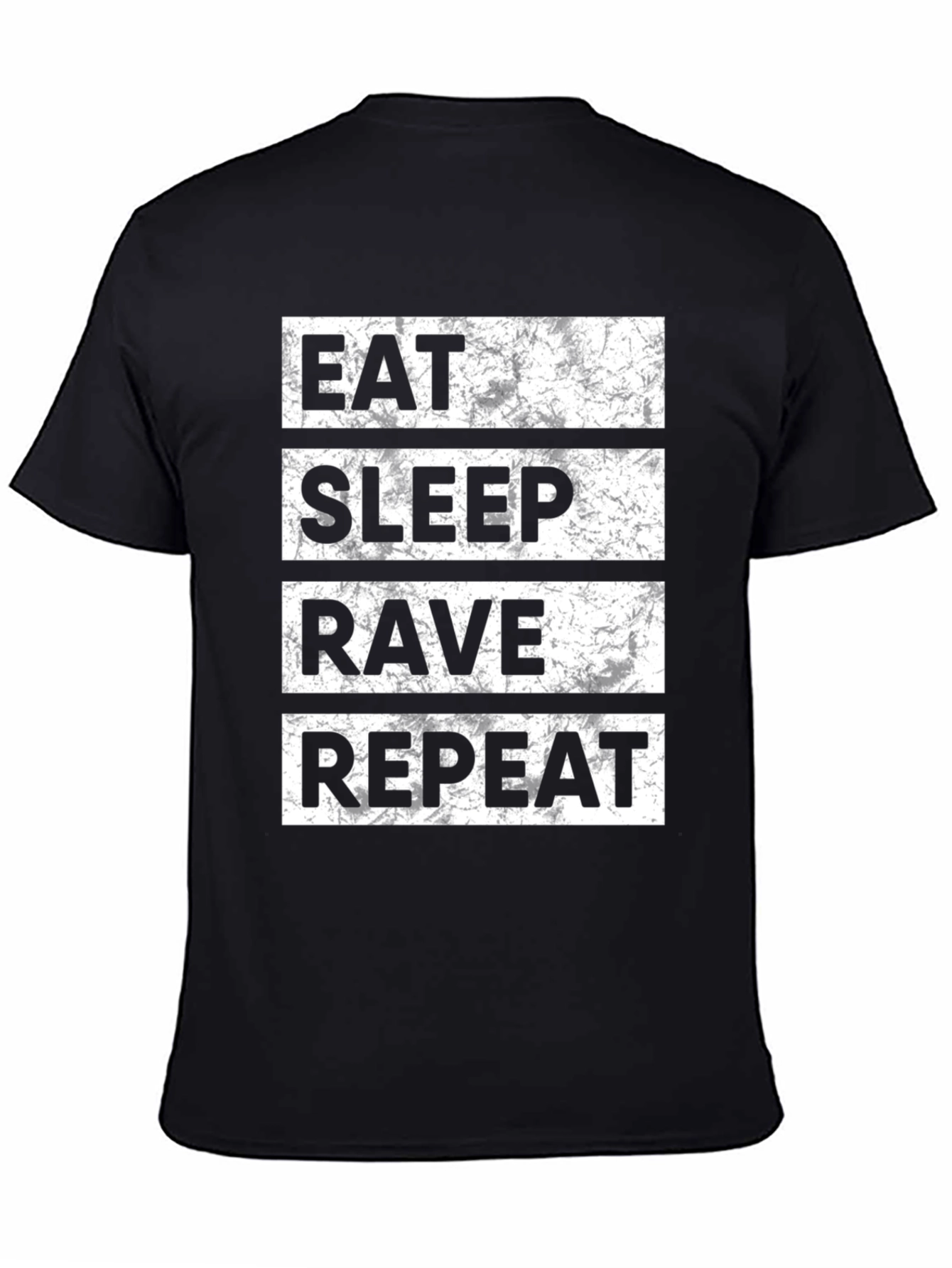 Black Eat Sleep Rave Repeat Black T-Shirt view 4