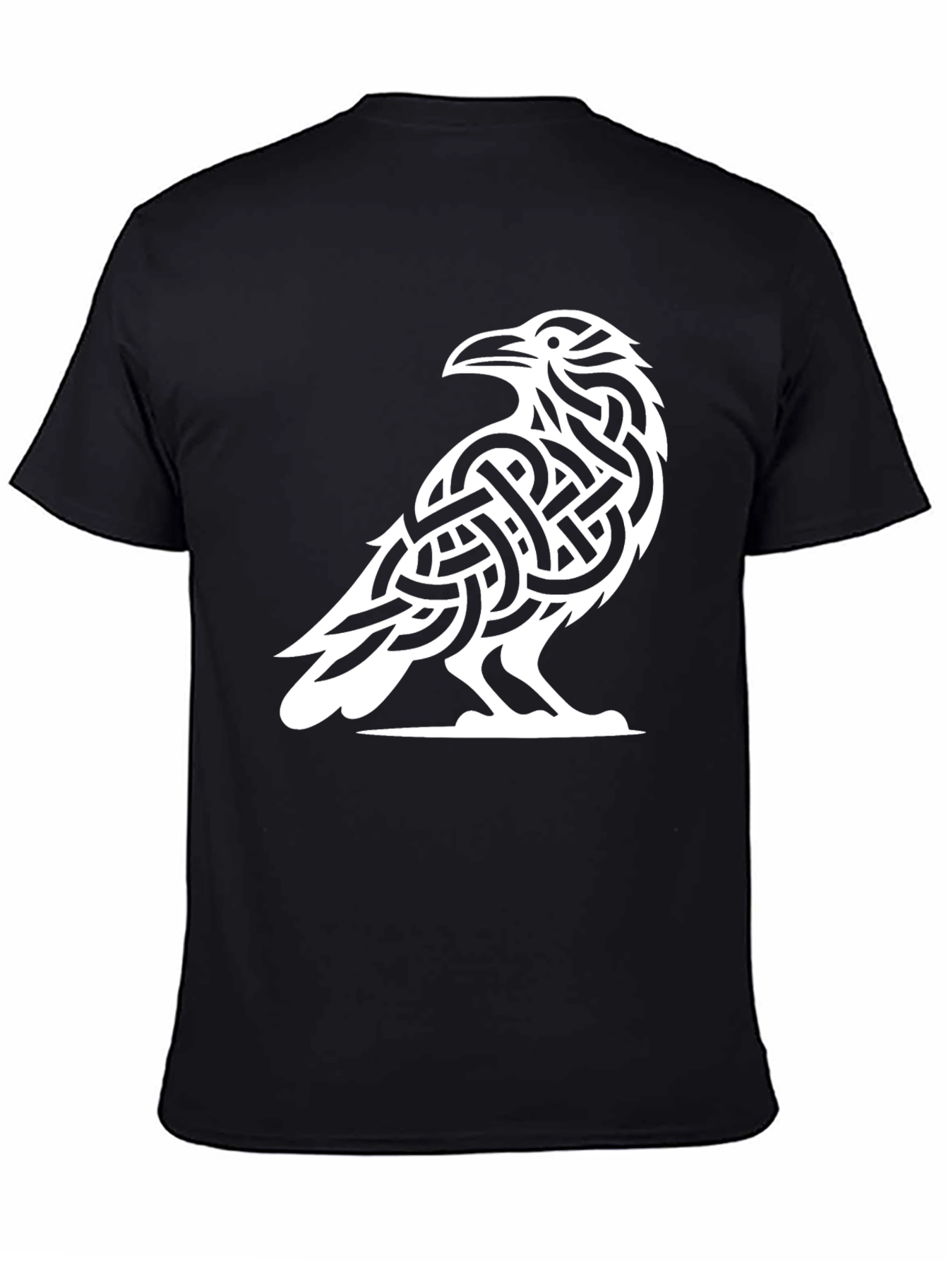 Black Raven Knot T-Shirt - Celtic Bird Design view 4