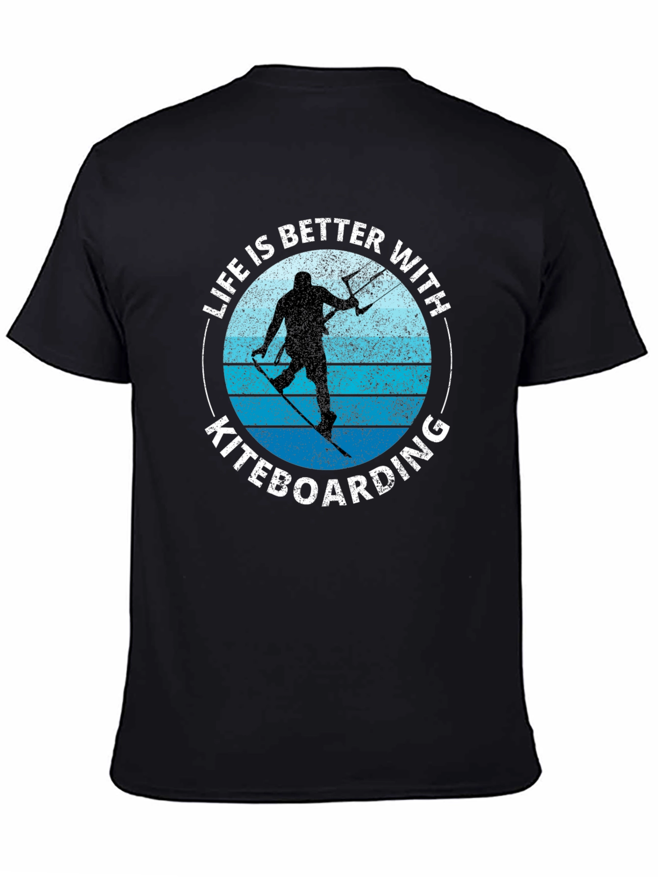 Black Kiteboarding Life T-Shirt - Watersport Apparel view 4