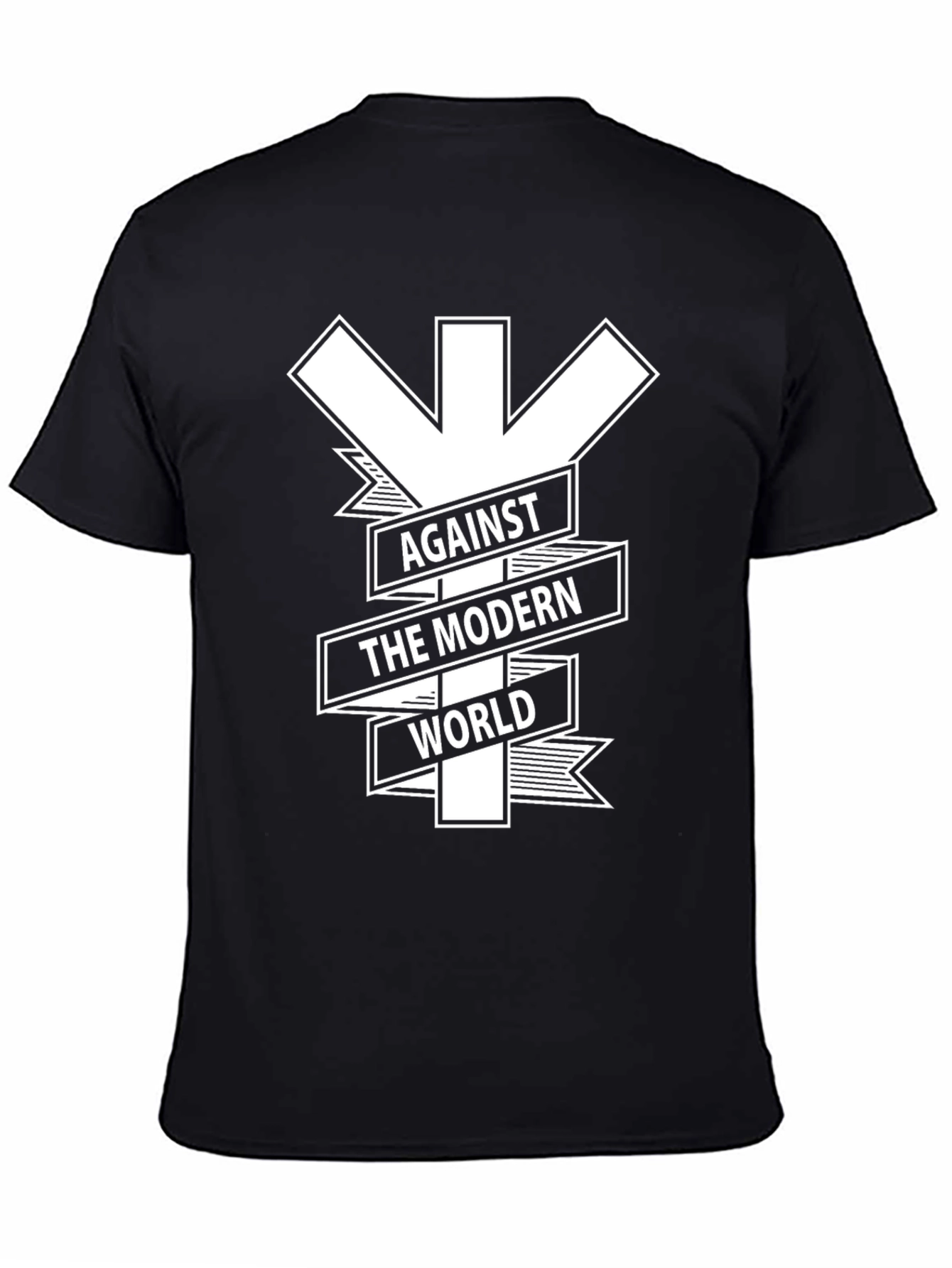 Black Against the Modern World Graphic Tee - Black Cotton Blend view 4