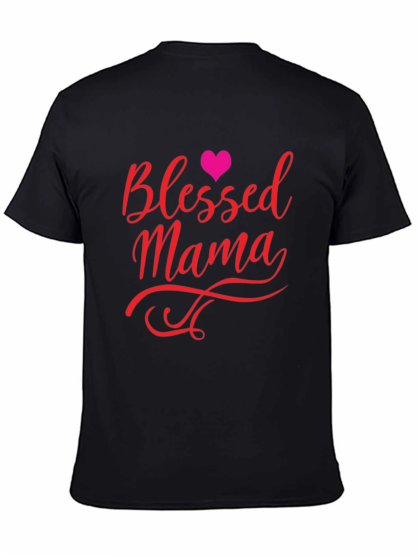 Black Blessed Mama Black T-Shirt view 4